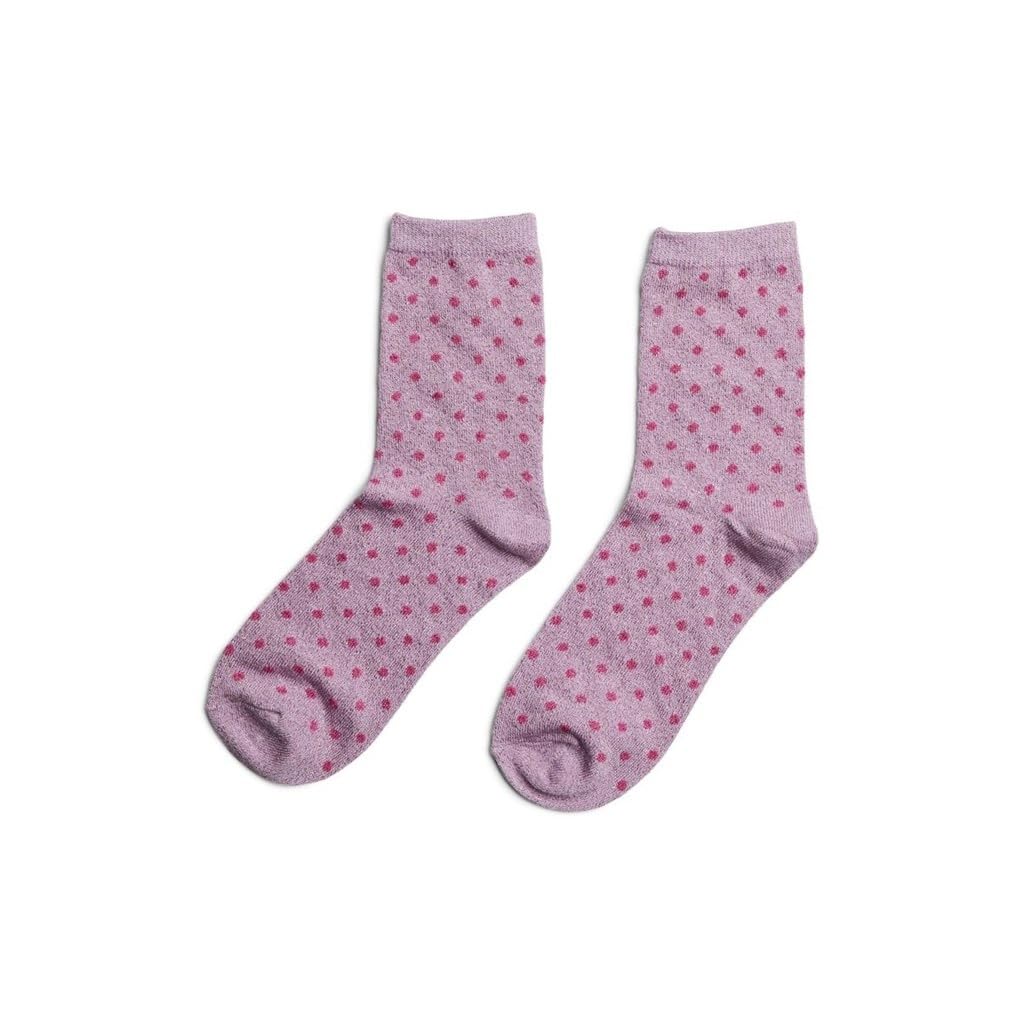 PIECES Pcsebby Glitter Long Pattern Noos calzini tè taglia unica