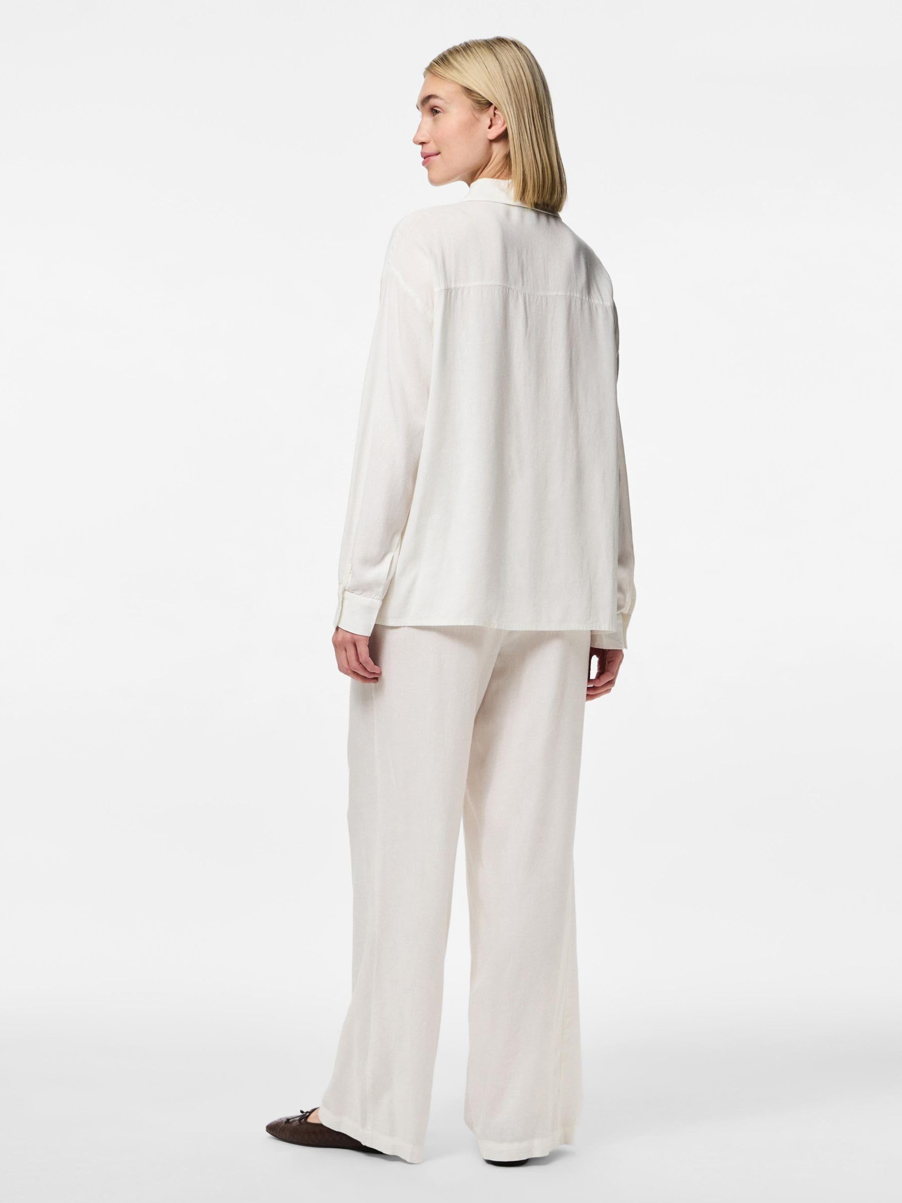 Pieces Pcpia HW Wide Pants Pwp Mm Noos pantaloni M bianchi