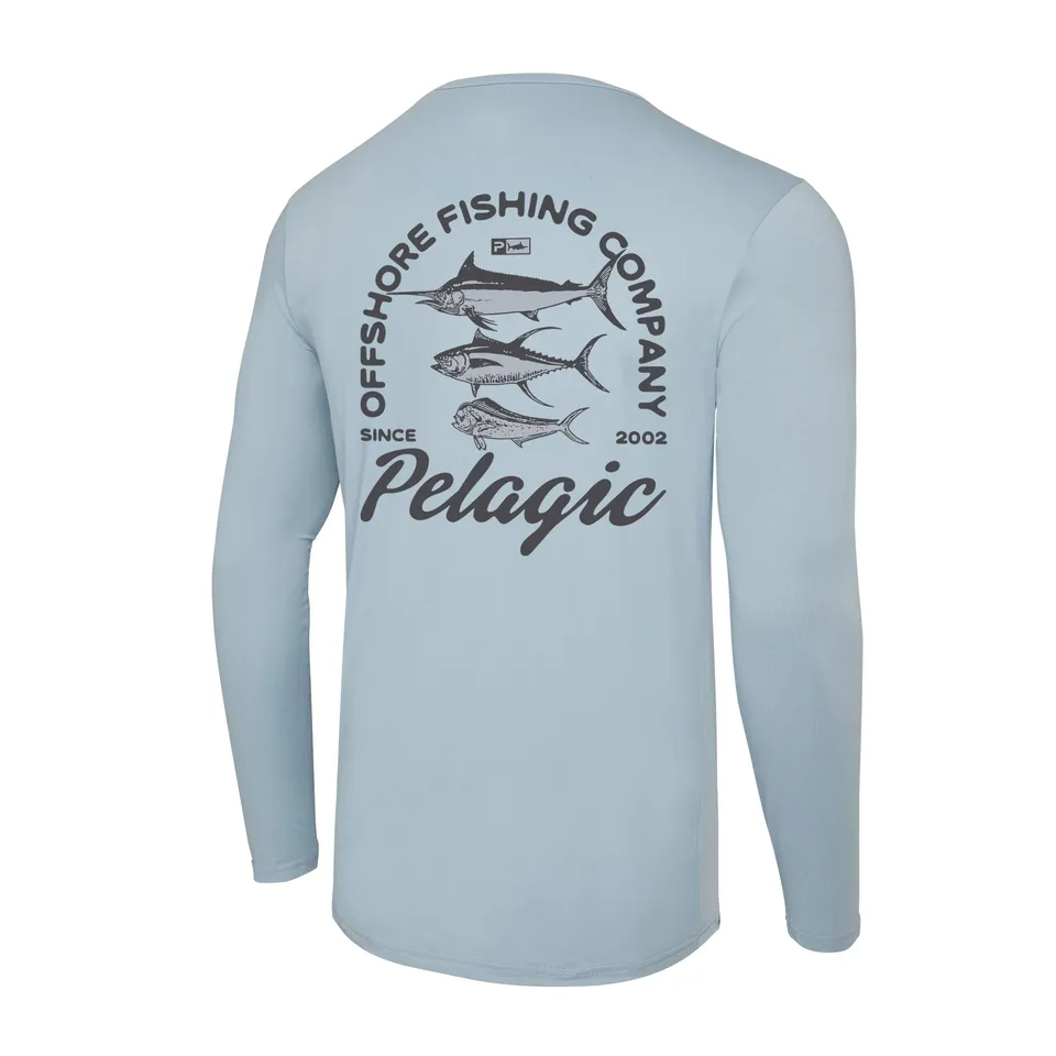 Pelagic Freespool Slammed maglia maniche lunghe ardesia UPF 50+