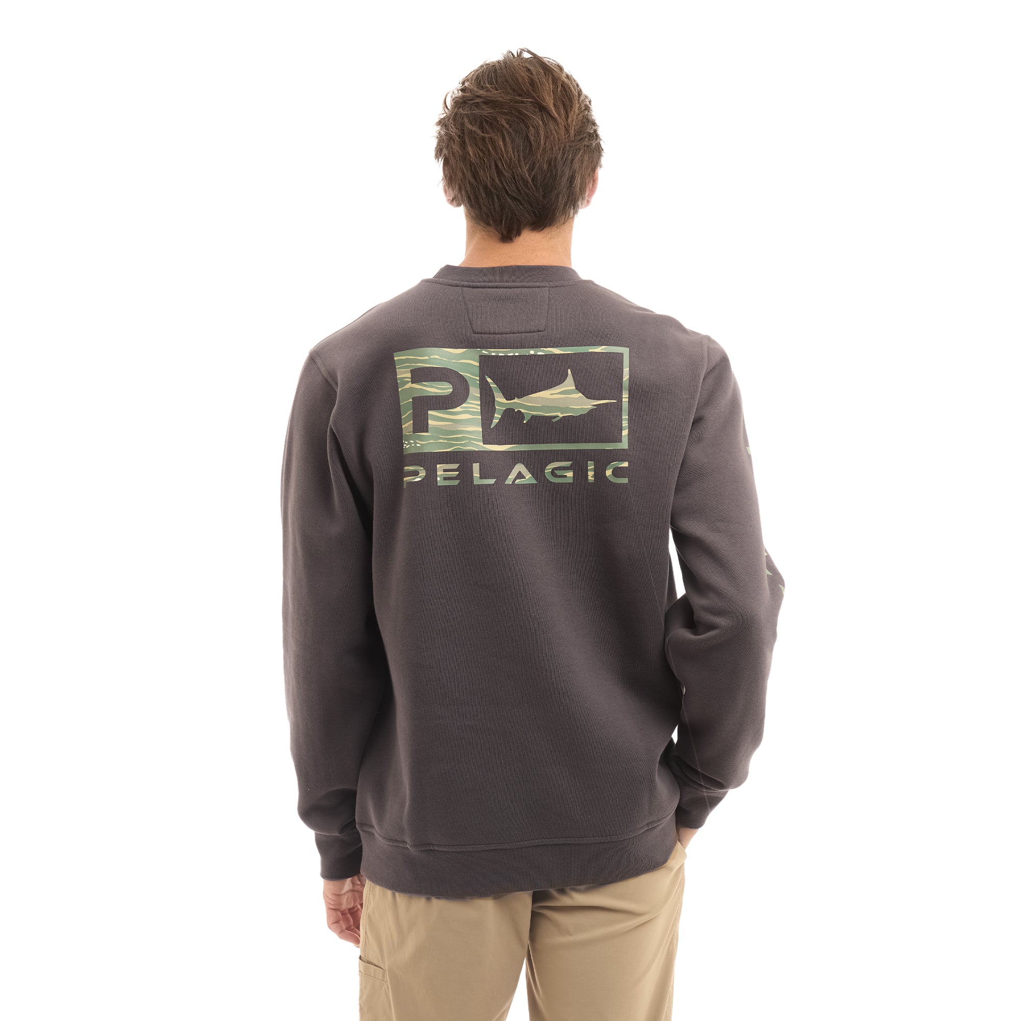 Pelagic Avalon Wahoo Icon felpa uomo grafite cotone