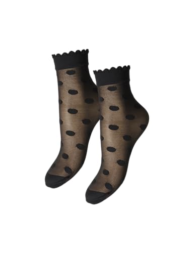 Pieces Pcmia calzini nylon donna neri 2 paia pois