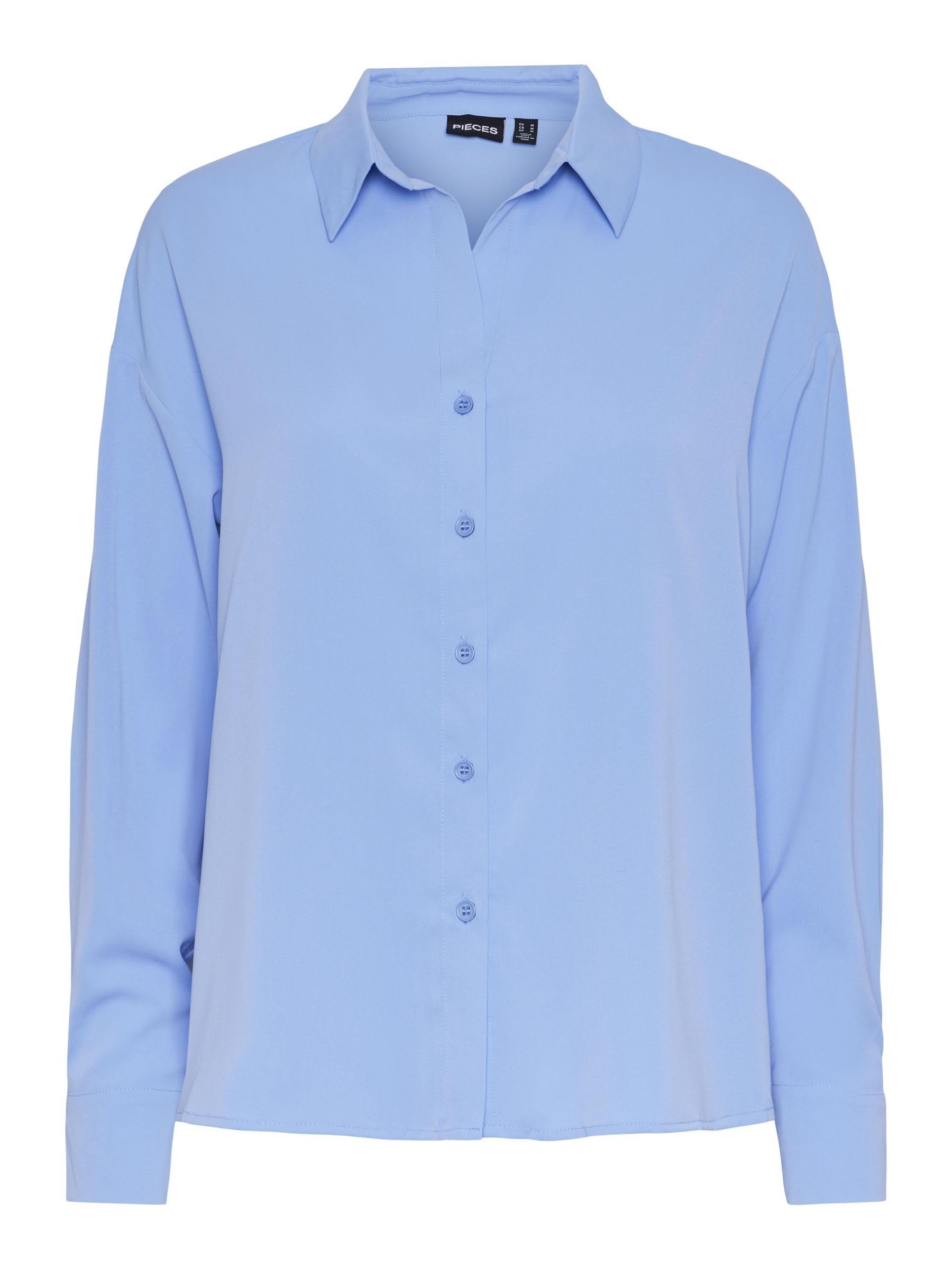 PIECES Pcfranan LS Shirt Noos BC camicia donna manica lunga