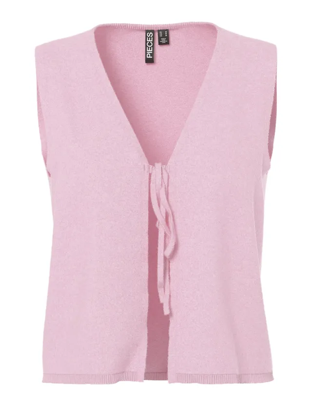 PIECES Pcbree SL Tie Knit Gilet Donna Senza Maniche