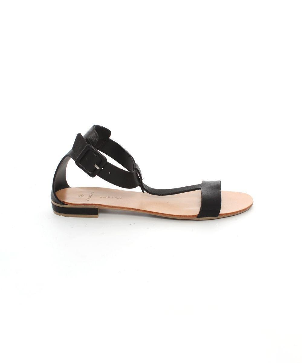 PIECES Saffi Leather sandali in pelle neri 42 EU