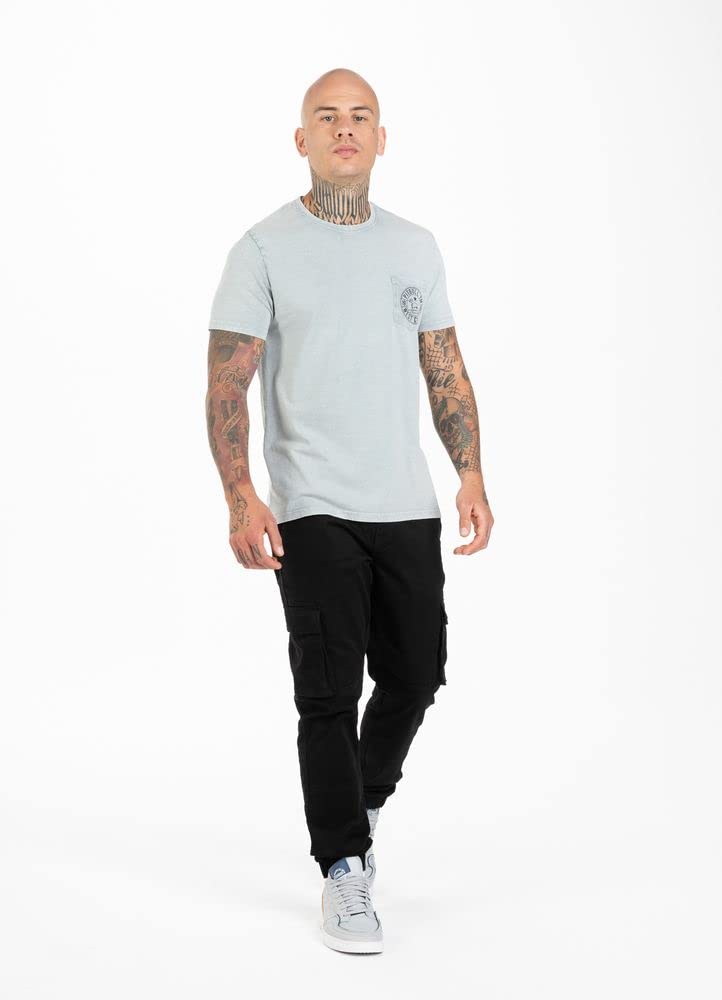 Pitbull Denim Washed Circle Dog Pocket maglietta verde cotone
