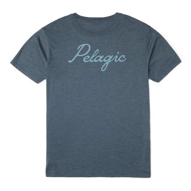 Pelagic Lines In maglietta uomo petrolio melange tri-blend