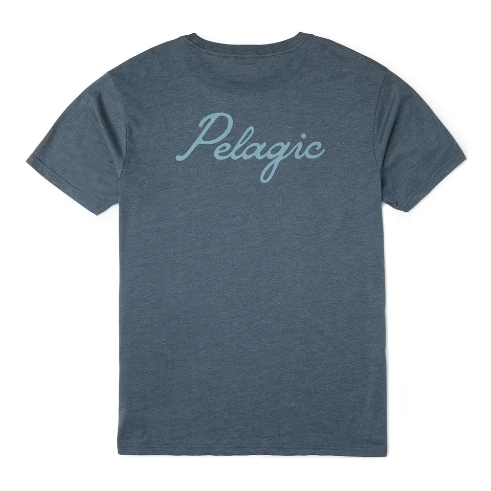 Pelagic Lines In maglietta uomo petrolio melange tri-blend