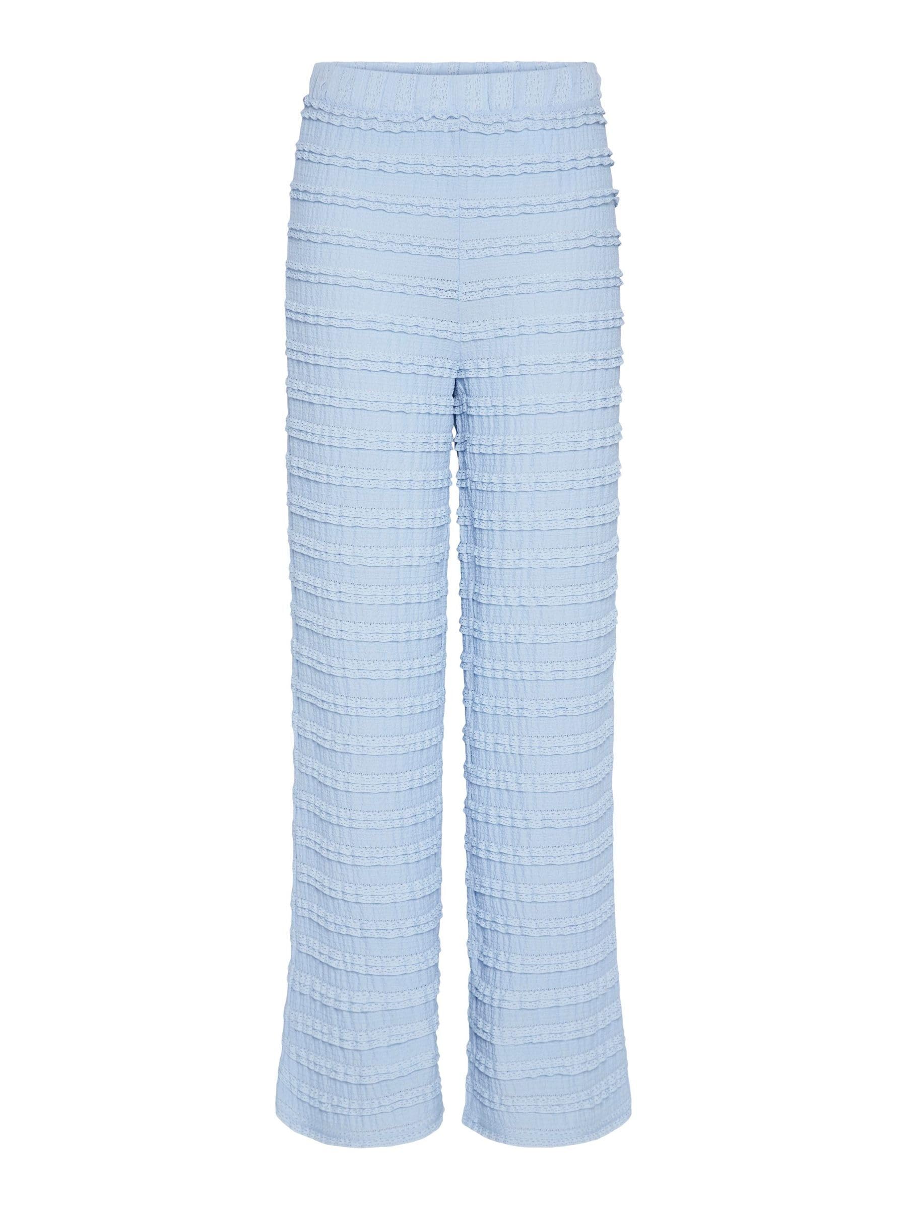 Pieces Pcanine MW Wide Pant pantaloni donna blu cachemire