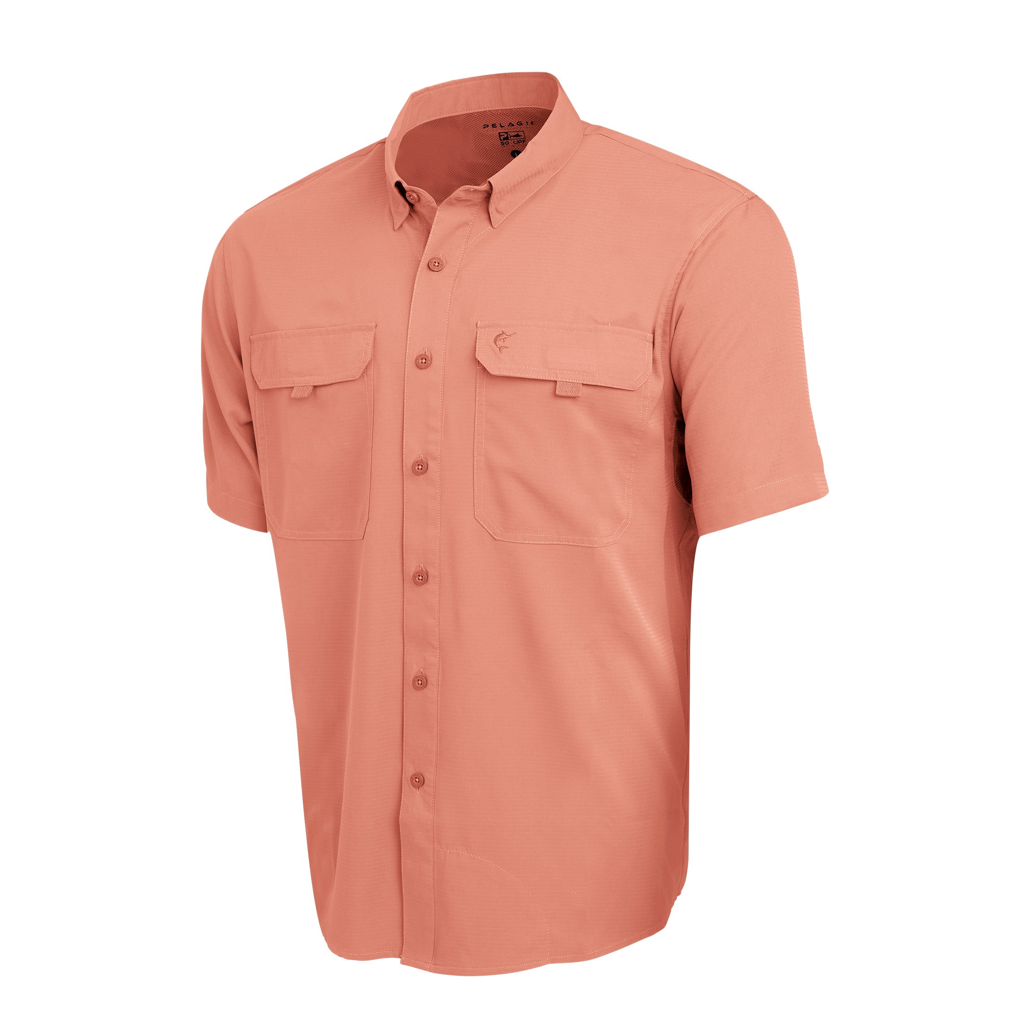 Pelagic Keys camicia uomo manica corta Corallo traspirante