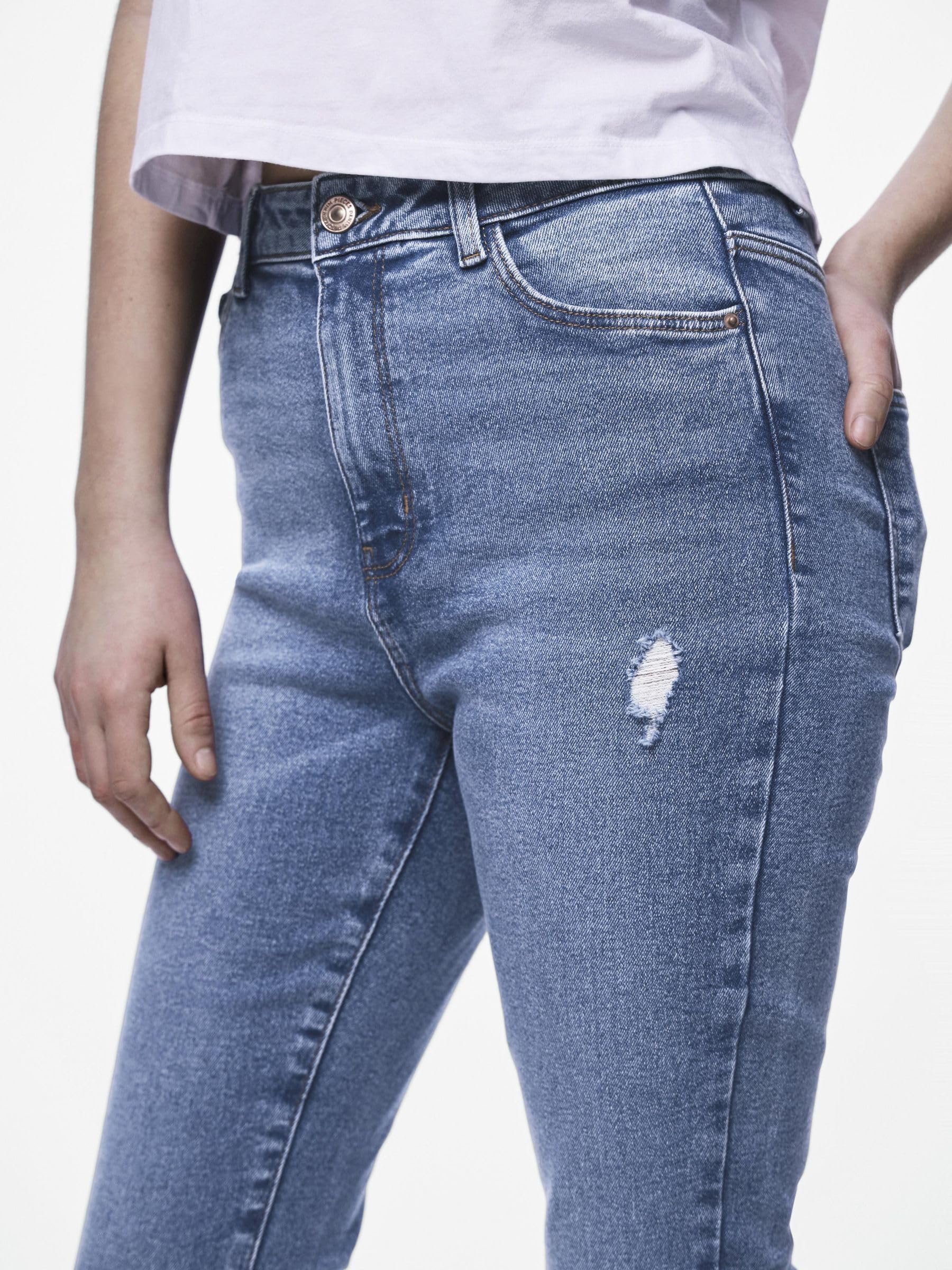 PIECES Pcdana HW Dest Skinny Jeans Mb402 Noos jeans L vita alta