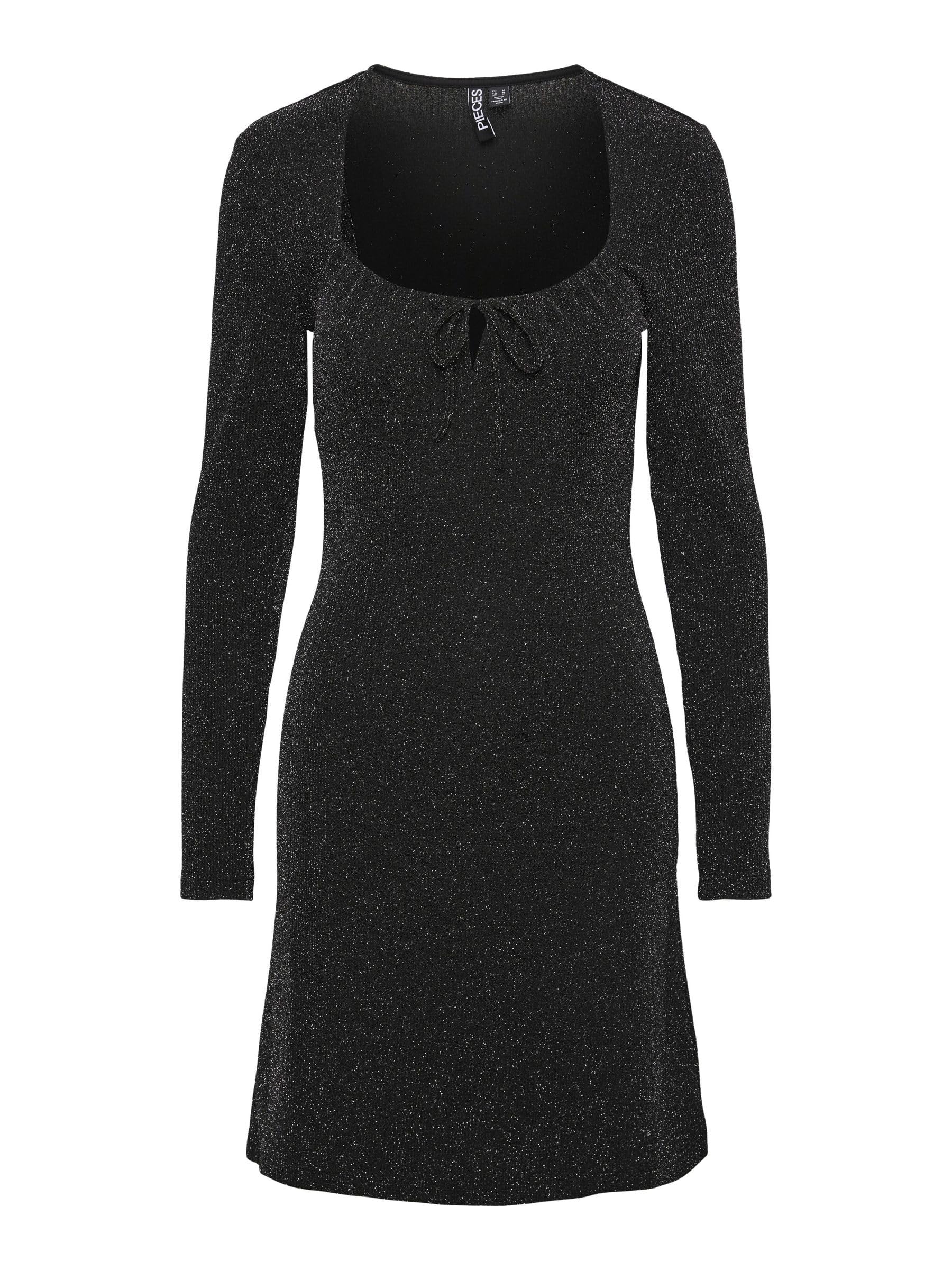 Pieces & Peace Pclina LS Tie Dress vestito nero S
