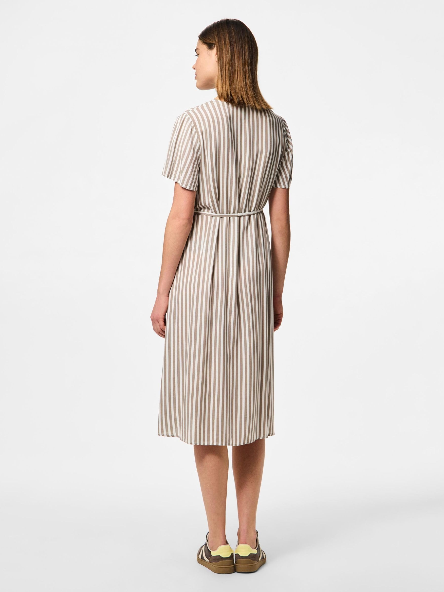 PIECES Pcnya V-Neck Midi abito donna scollo a V