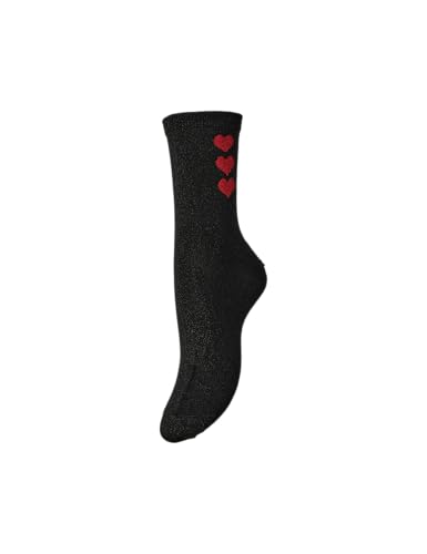 Pieces Pcnolia Lurex Detail Socks calzini neri lurex