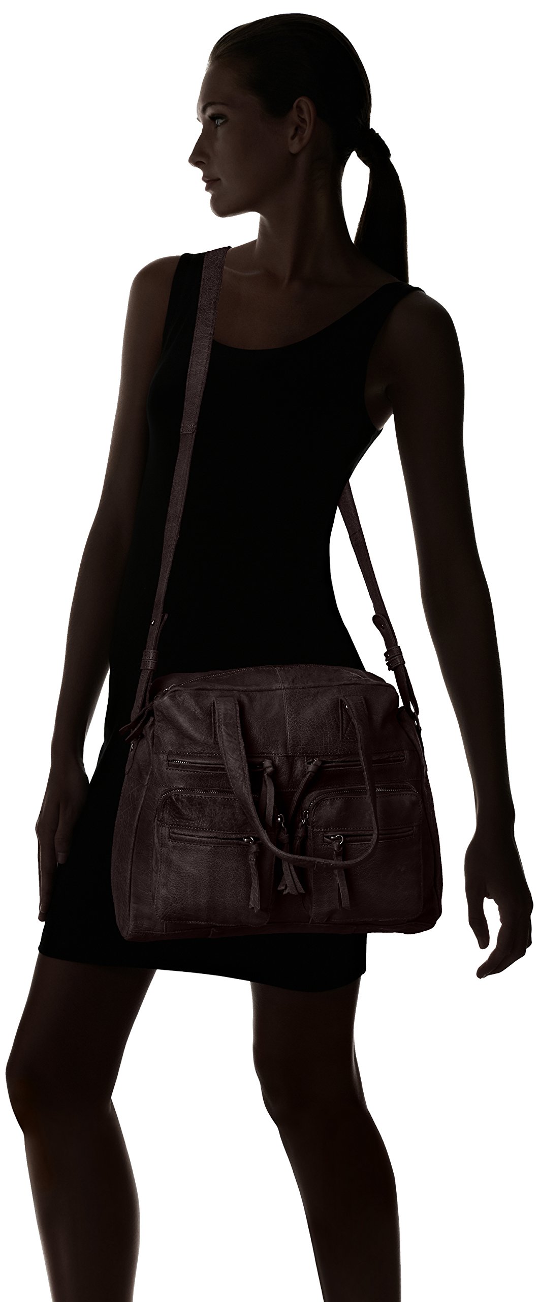 Pieces Mui Leather Bag borsa tracolla donna nera