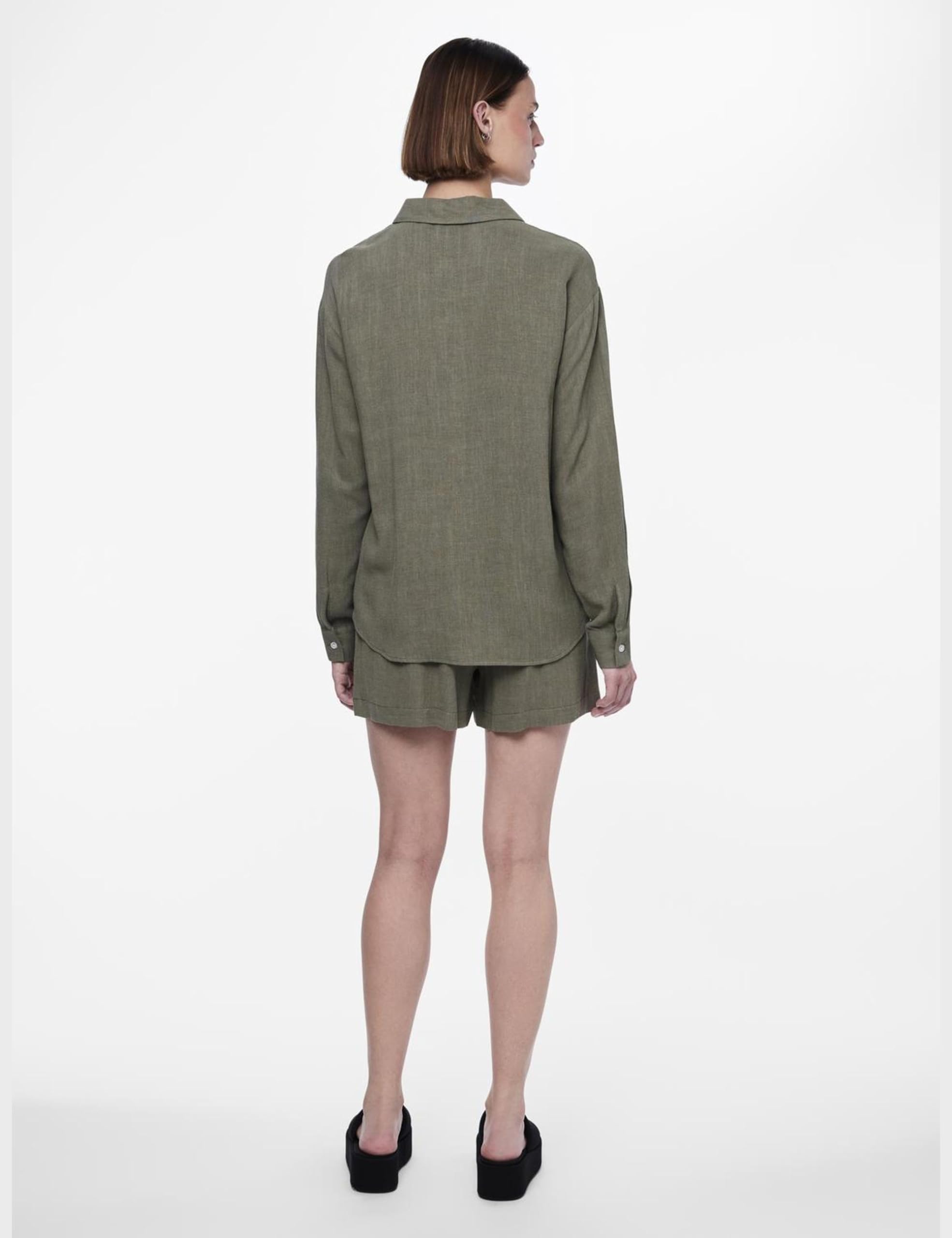 Pieces Pcvinsty LS Shirt camicia donna M verde
