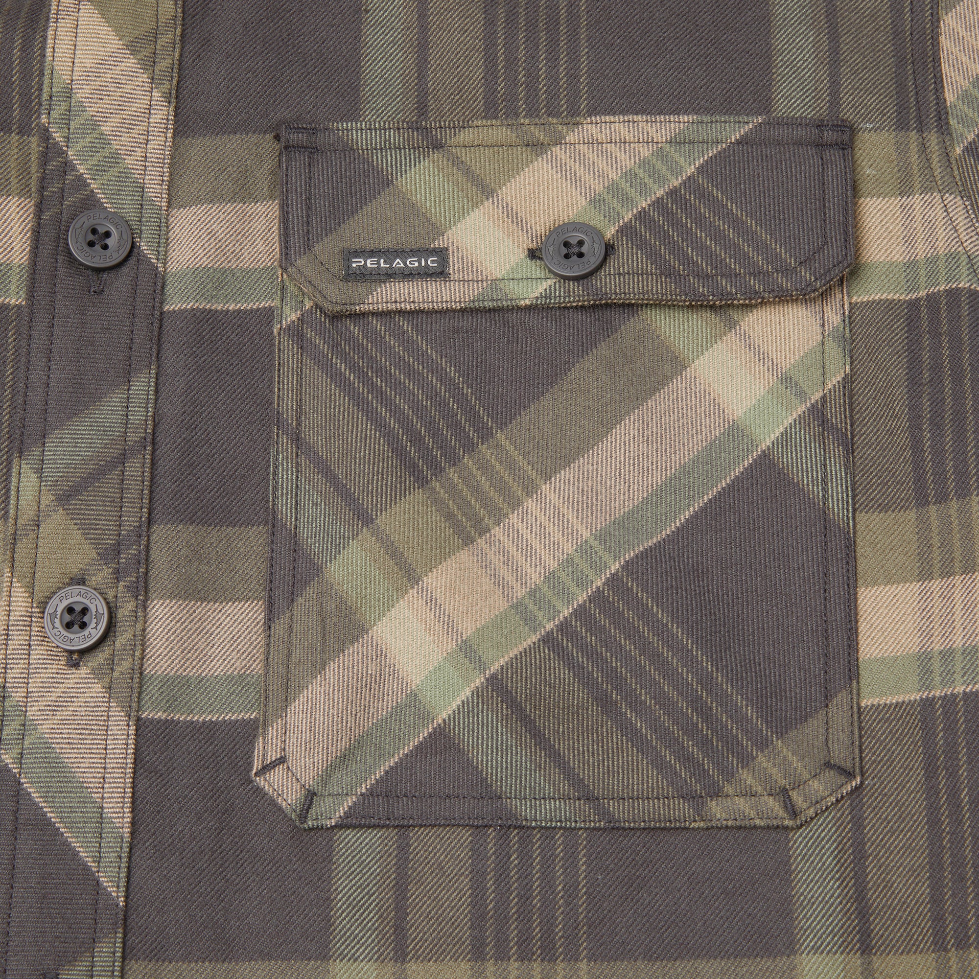 Pelagic Faroe camicia flanella uomo Mangrove cotone bio