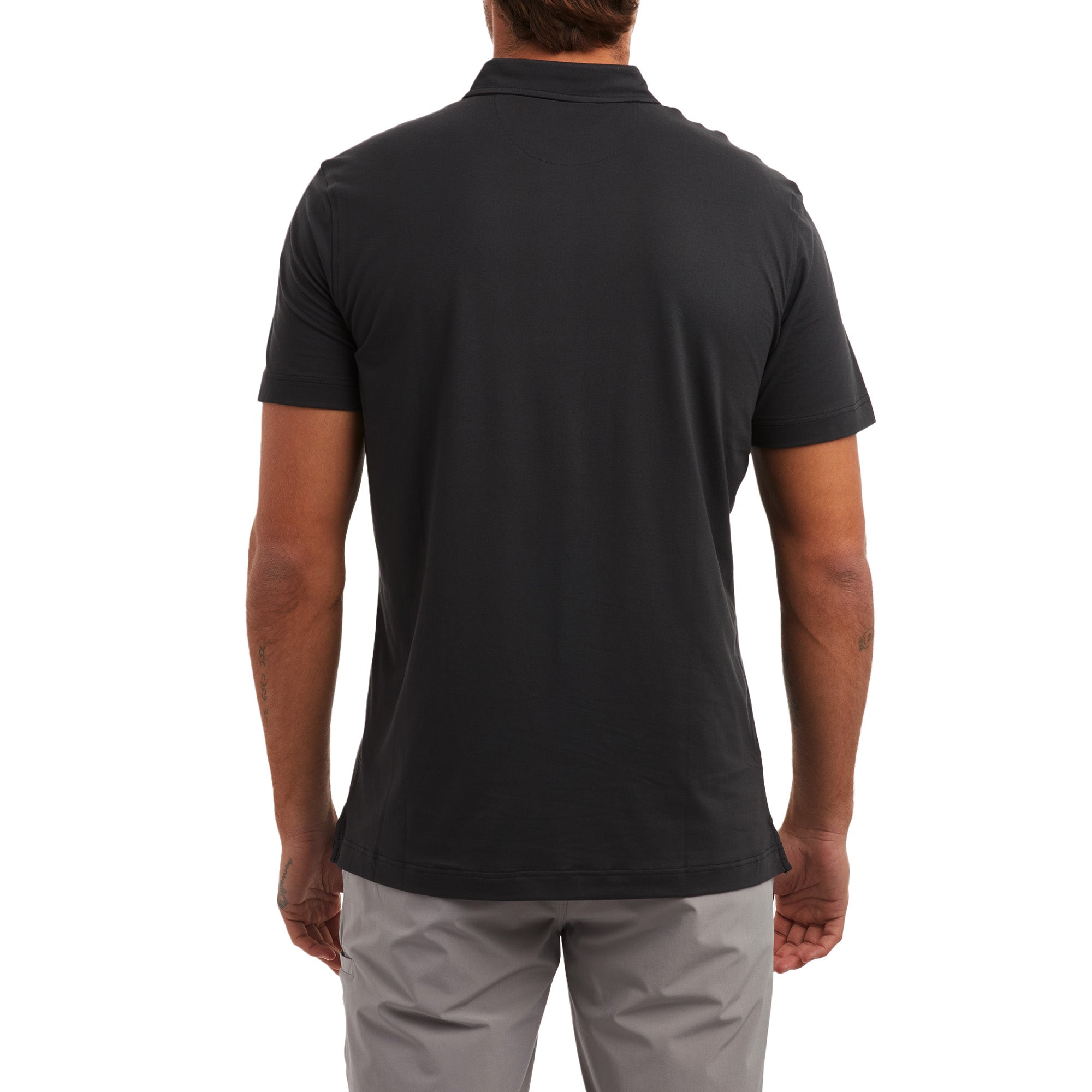 Pelagic Marco Polo Polo Uomo Nero Manica Corta Elasticizzata