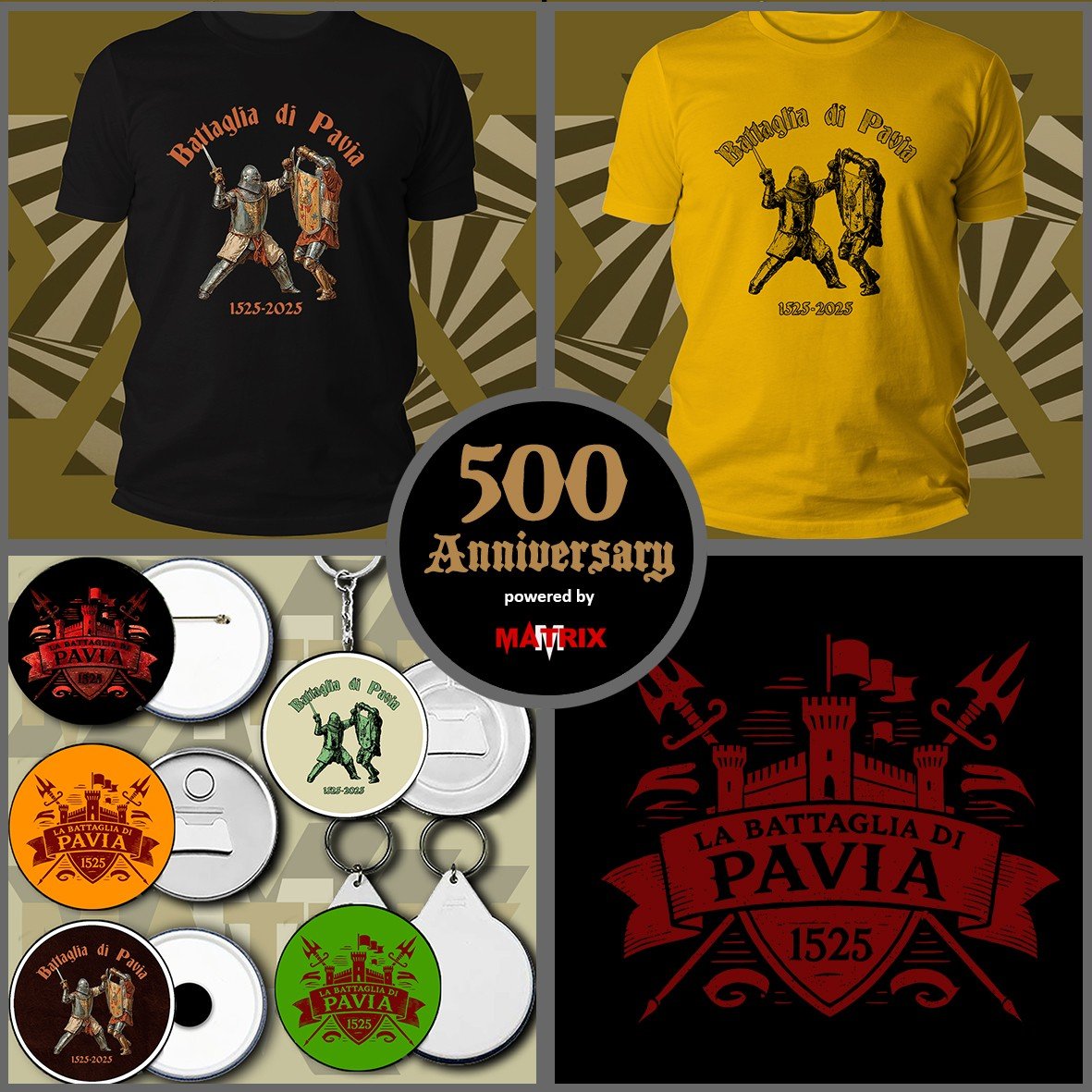 Pavia Battaglia di Pavia Bubblehead maglietta unisex
