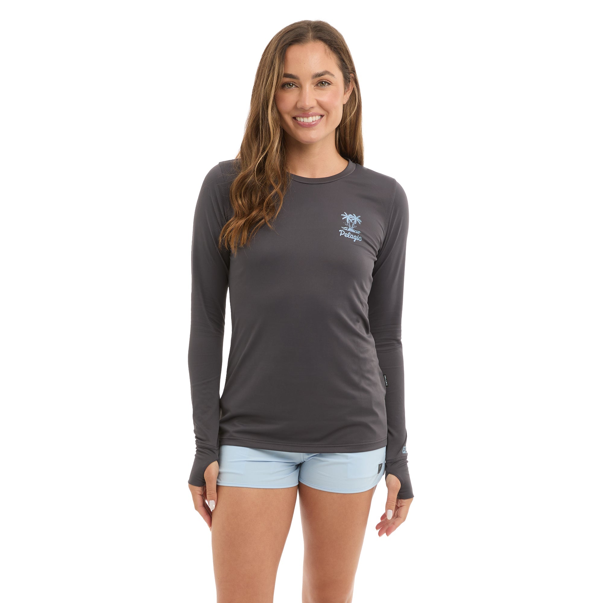 Pelagic Aquatek Isla Tortuga maglia donna grafite UPF 50+