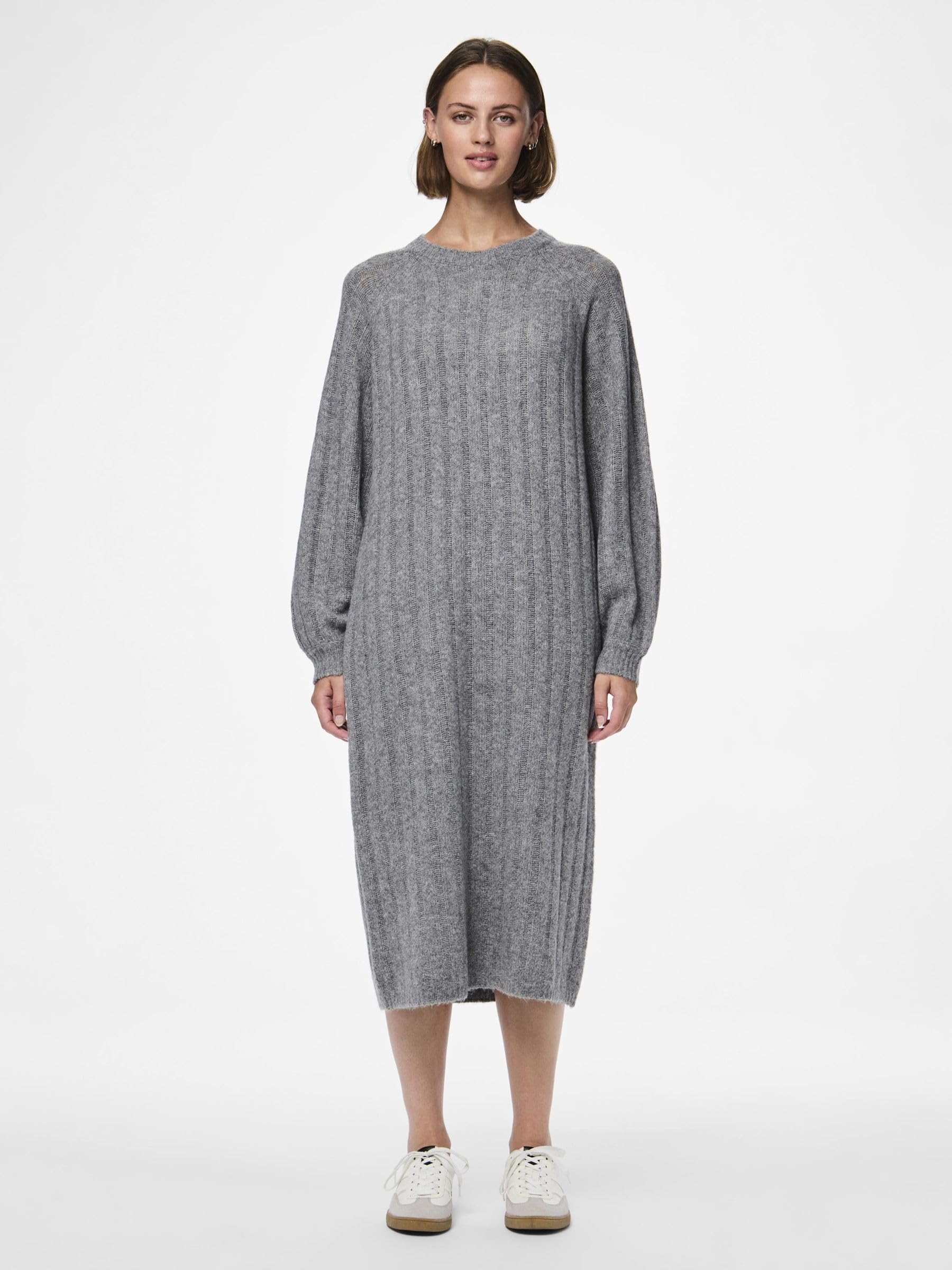 Pieces PCMaggy abito in maglia donna grigio melange
