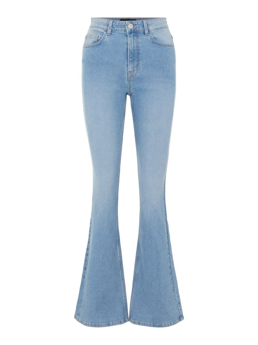 Pieces Pcpeggy Flared jeans donna vita alta denim