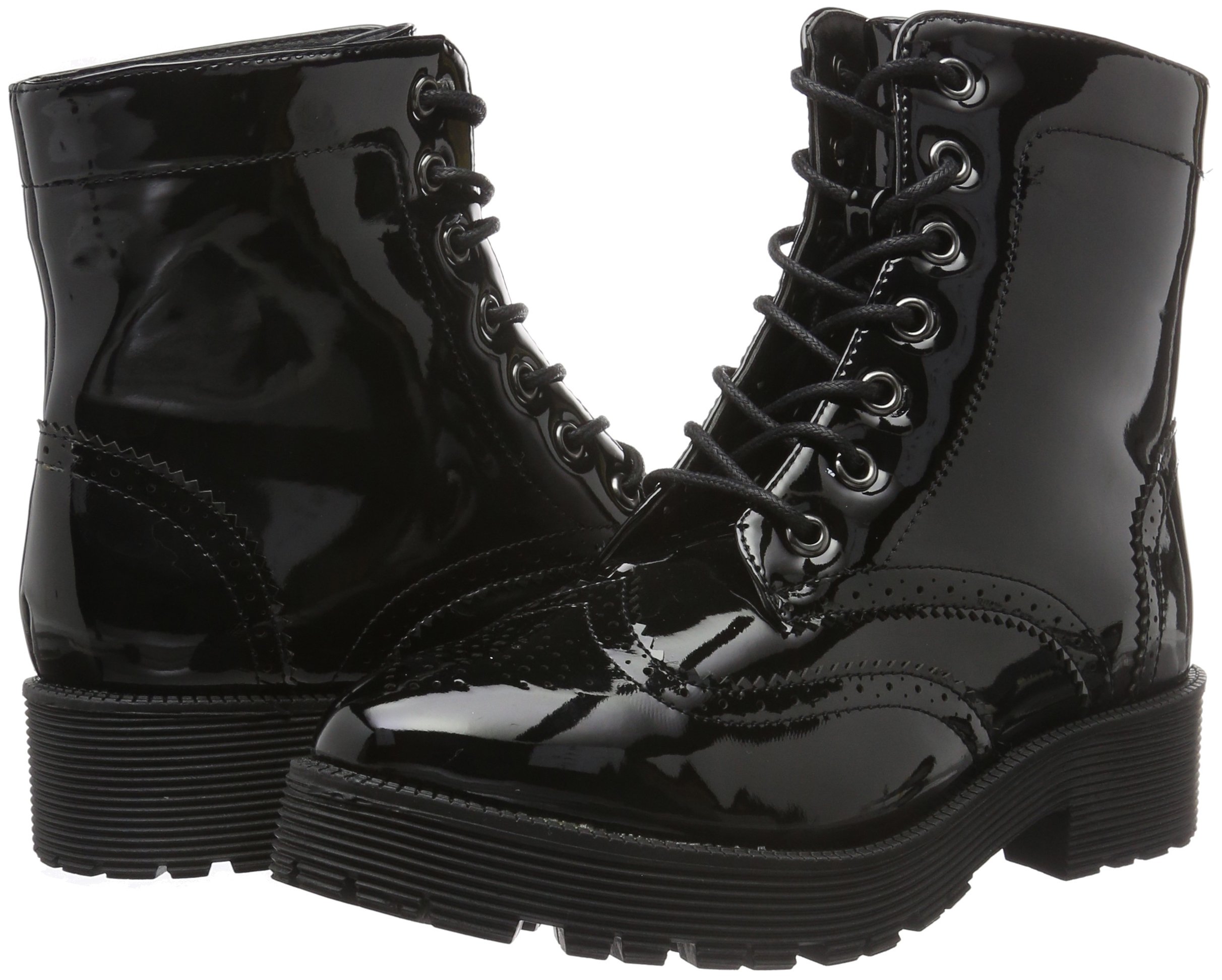 Pieces Psdonna Boot Patent stivali donna nero vernice