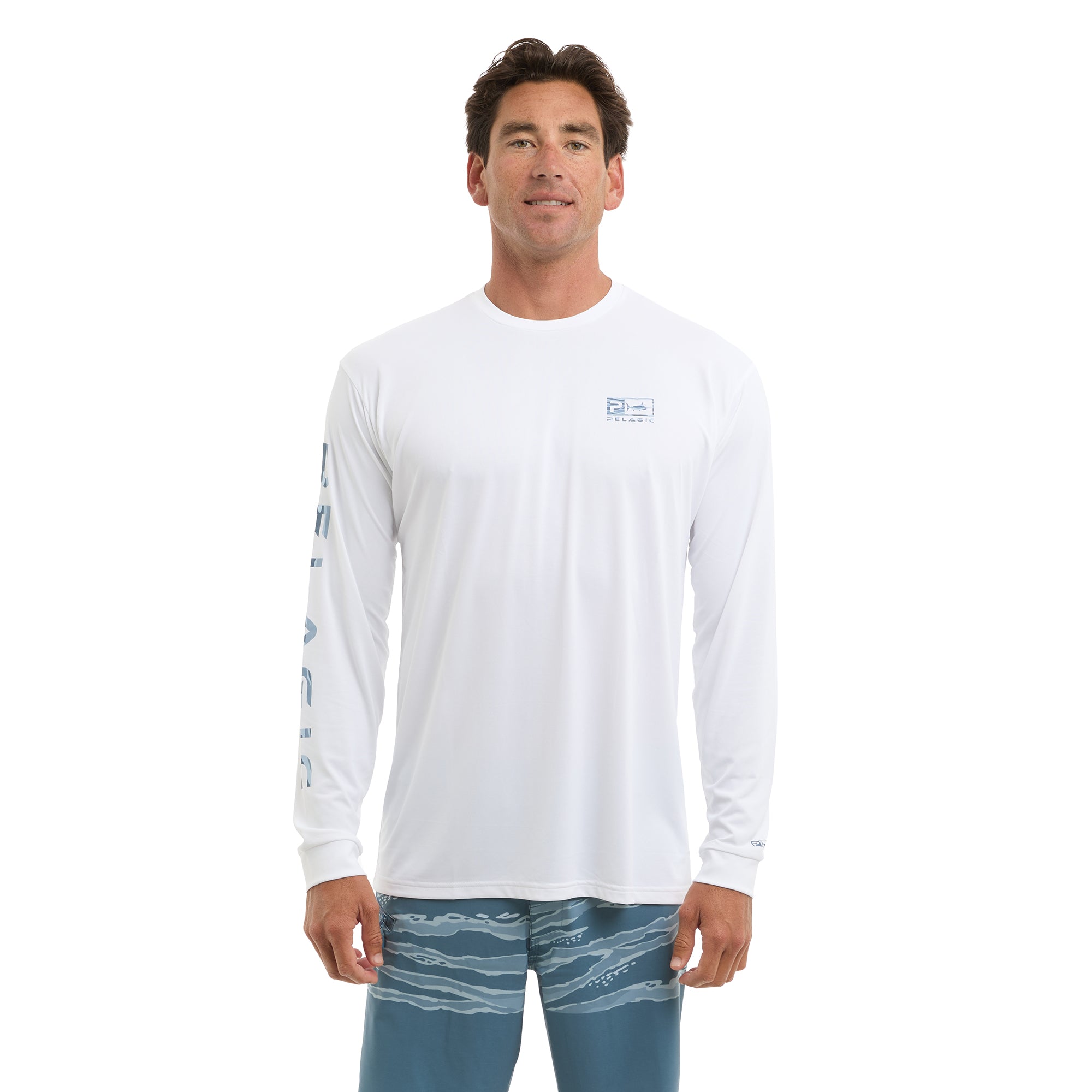 Pelagic Aquatek Wahoo Icon maglia manica lunga bianca UPF 50+