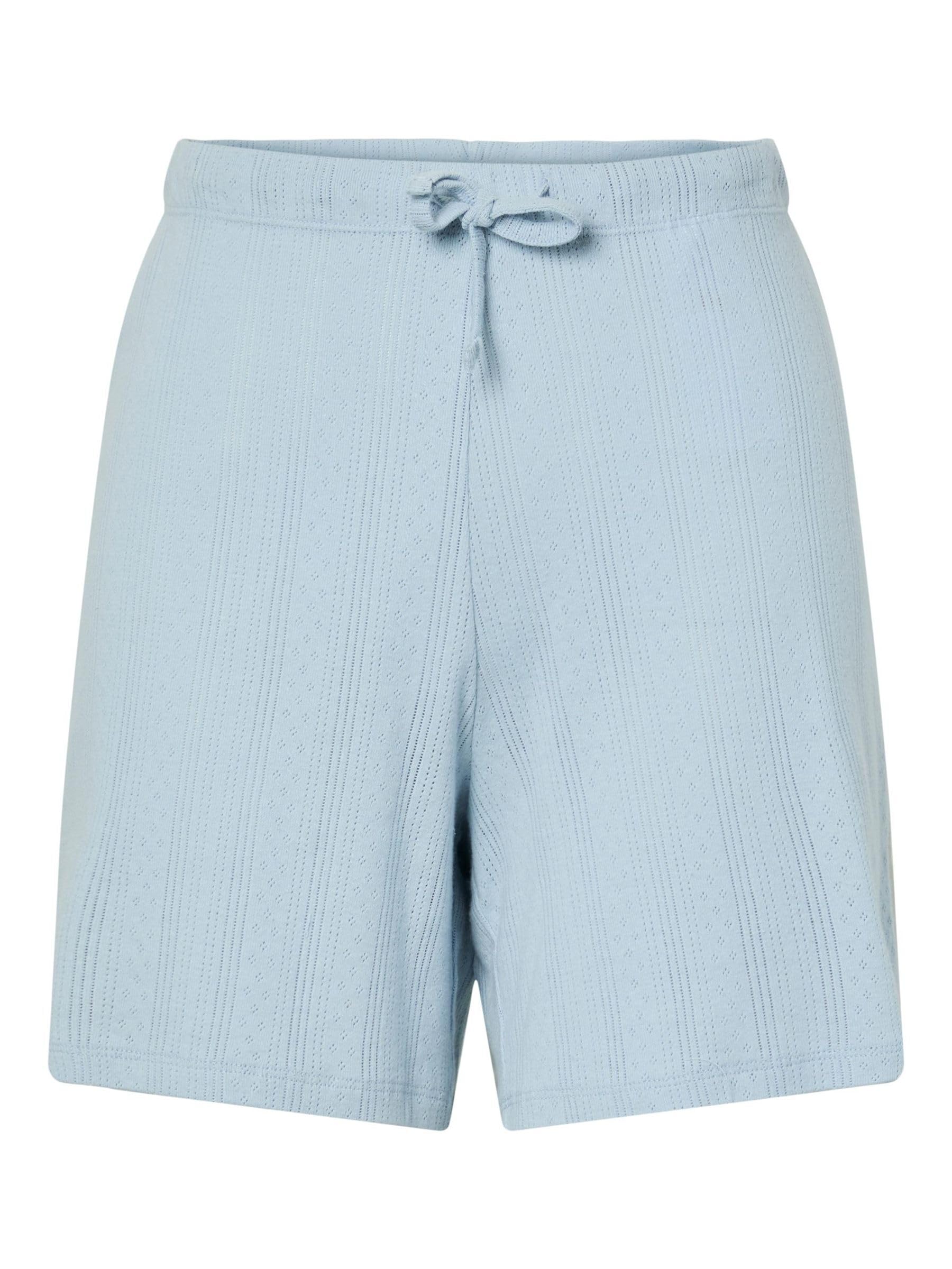 Pieces Pcmarie HW Pointelle Pantaloncini Blu Cachemire