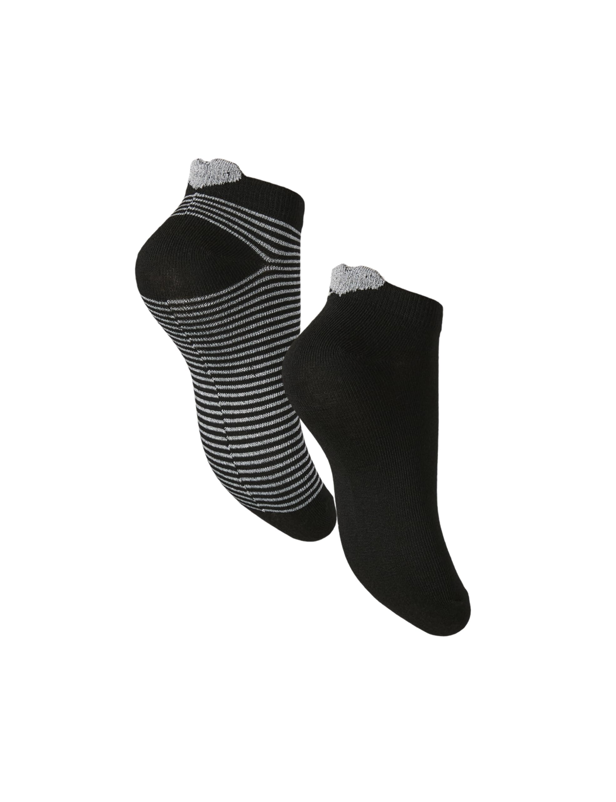Pieces Pclaura Ankle Socks calze glitter nere 2 pezzi uso quotidiano