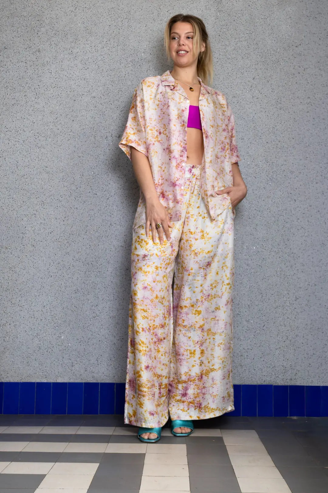 el.residu Nisha Set #3 completo rosa S/M seta