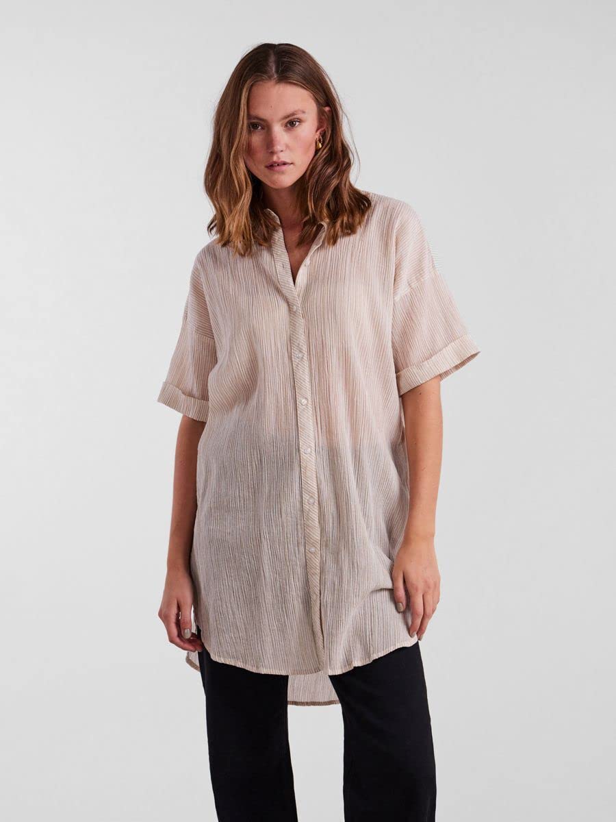 Pieces Pcterra camicia donna irish cream maniche lunghe