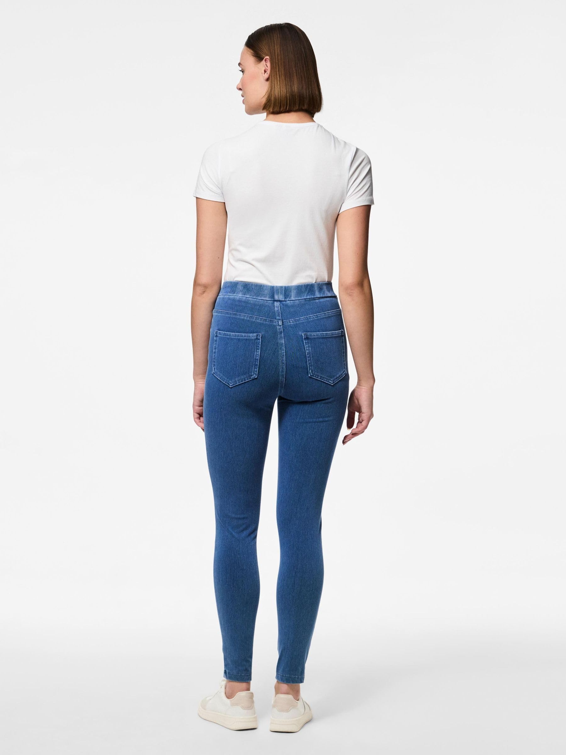 Pieces Pcjumbo Foxy jeggings donna blu elasticizzati