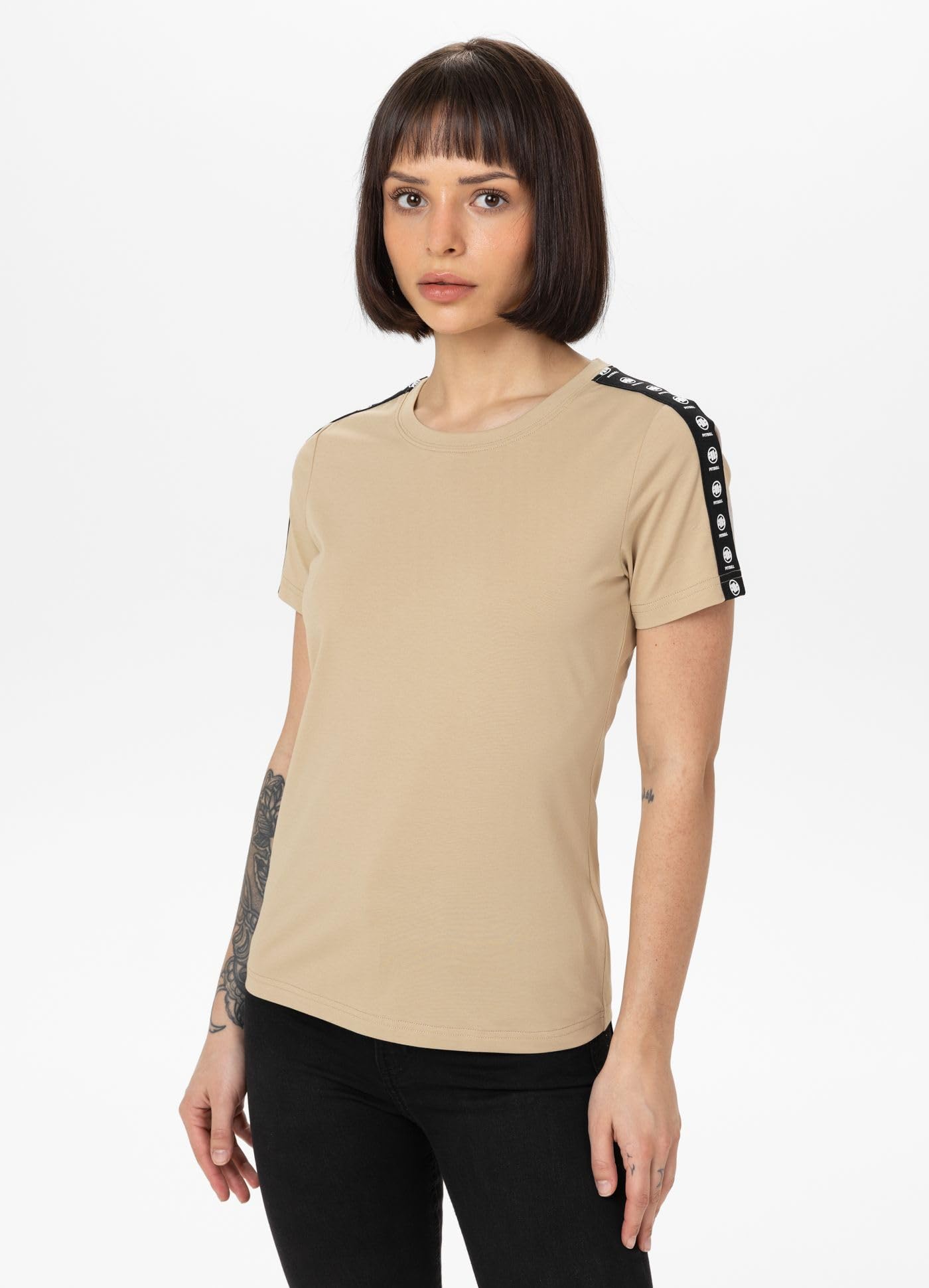 Pitbull Tape Nugget T-Shirt Donna Sabbia Cotone