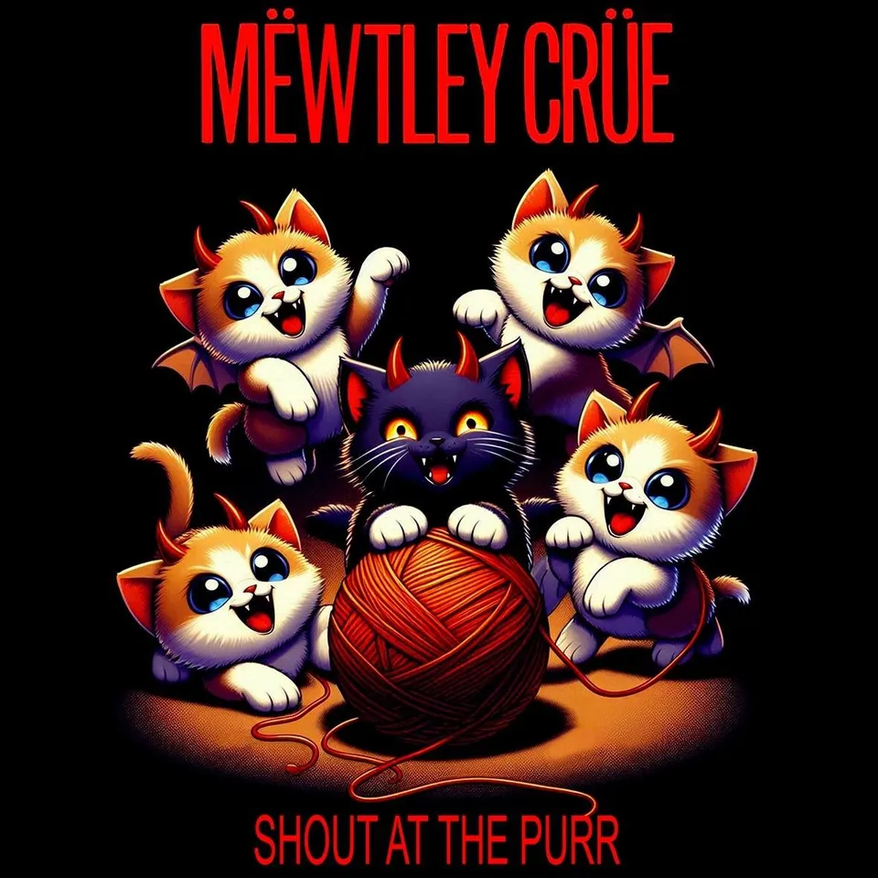 Matrix Music Store Cats Mewtley Crue Shout At The Purr t-shirt unisex