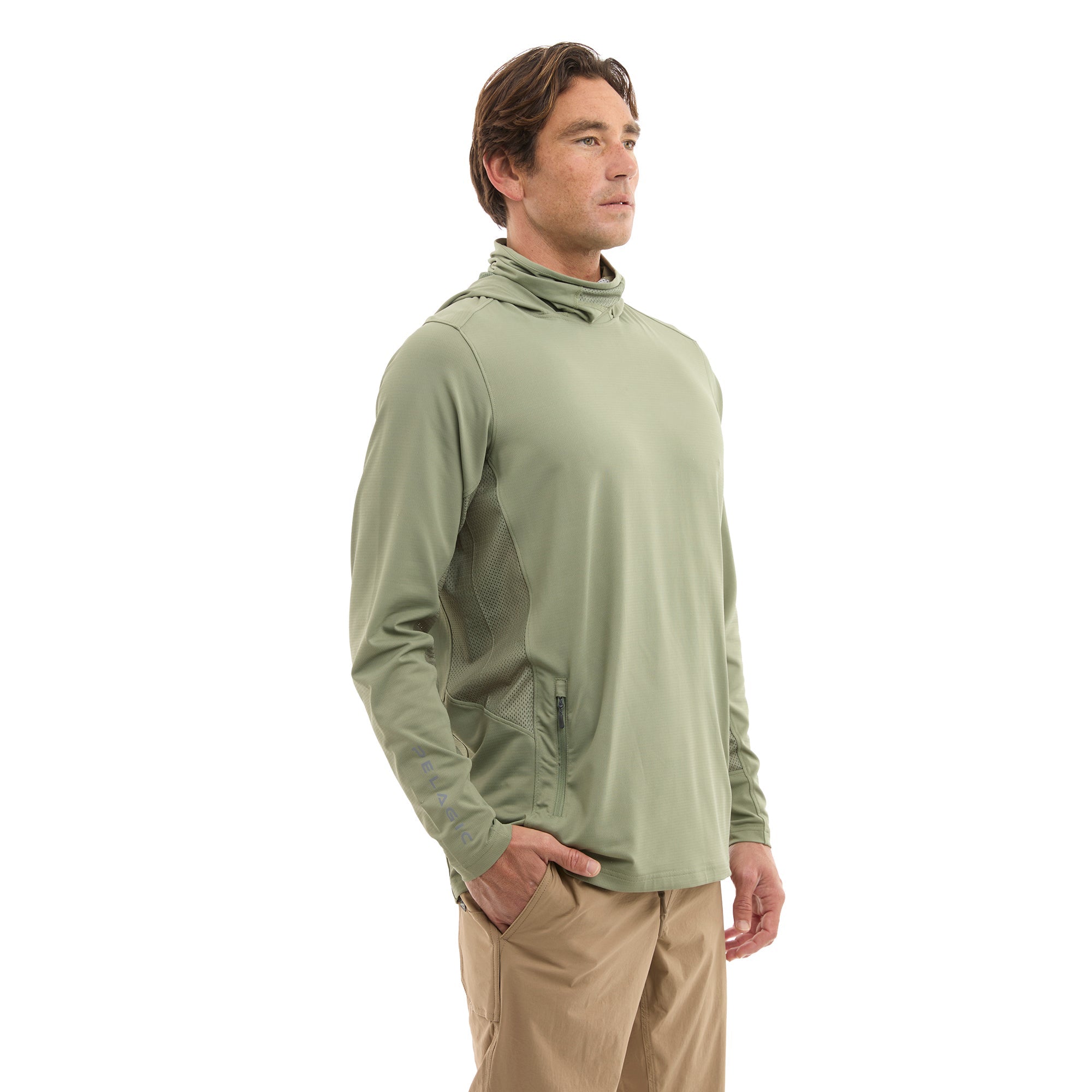 PELAGIC Exo-Tech felpa con cappuccio mangrove UPF 50+