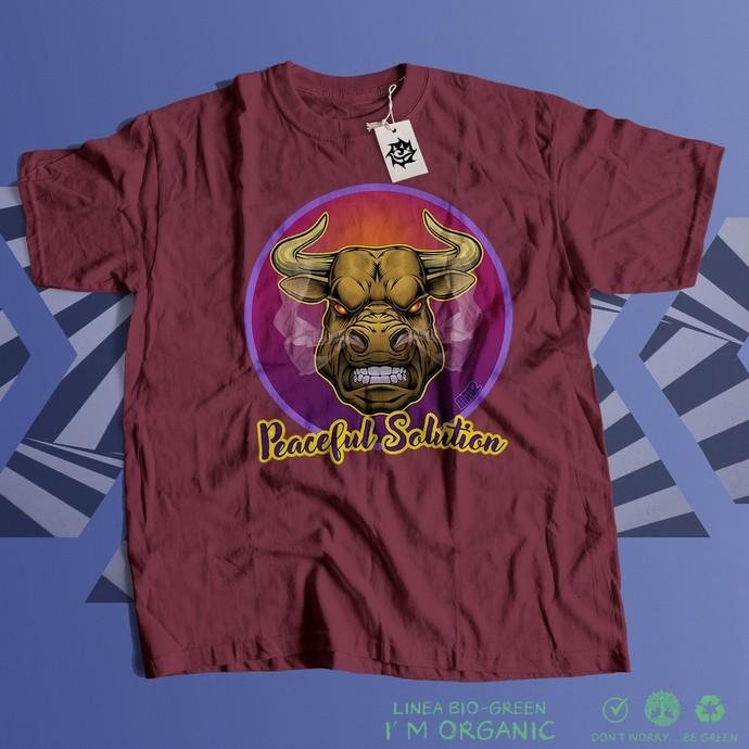 Maoz Bull-Peacefull Solution t-shirt cotone