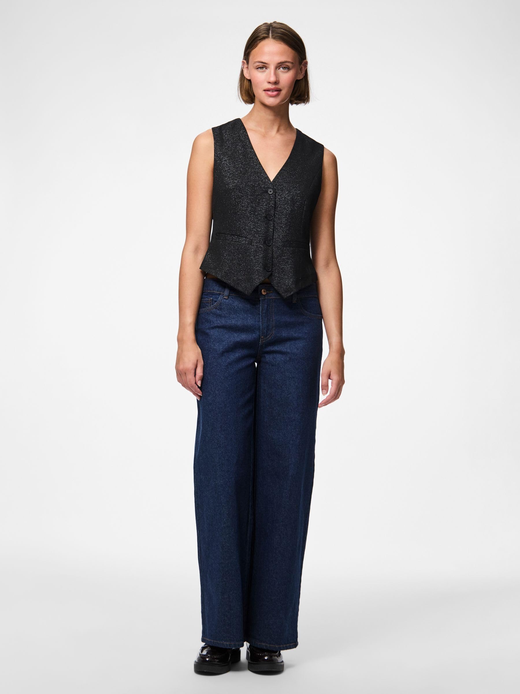 Pieces Pcbosella Gilet Glitterato Donna Taglia M Festa