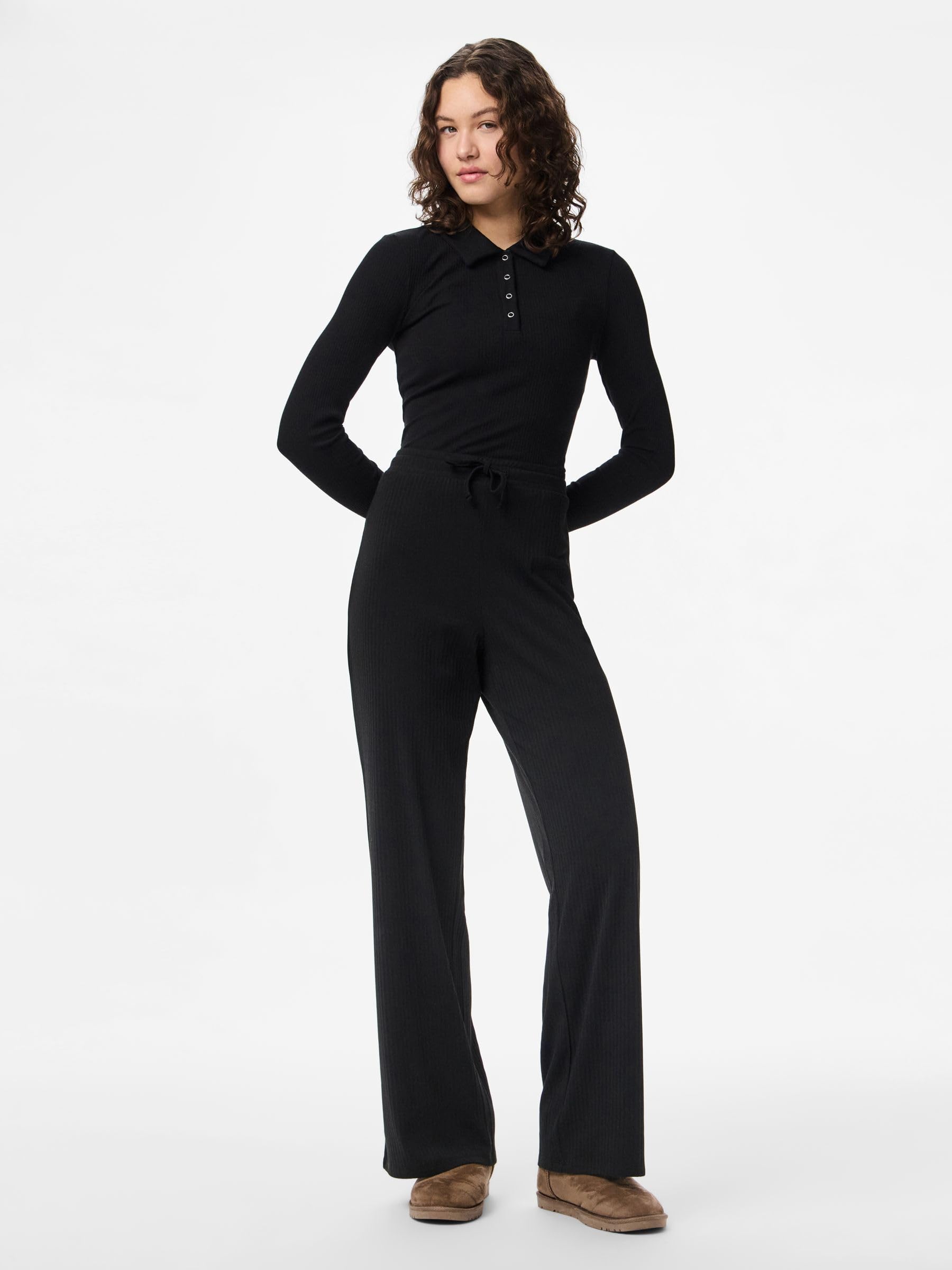 Pieces Laya Wide Leg pantaloni donna 2XL gamba larga