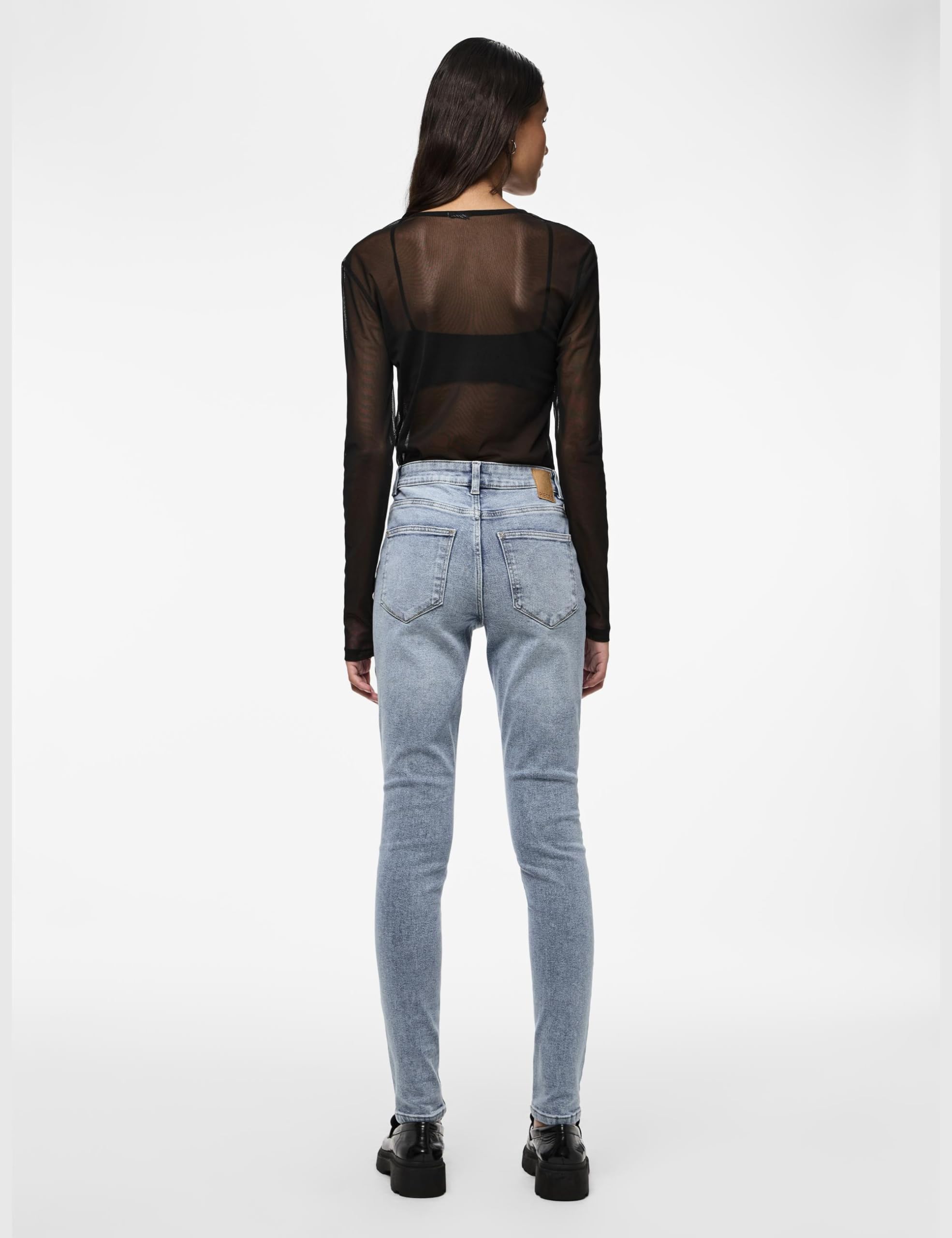 Pieces Pcdana Lb302 Noos jeans skinny donna vita media