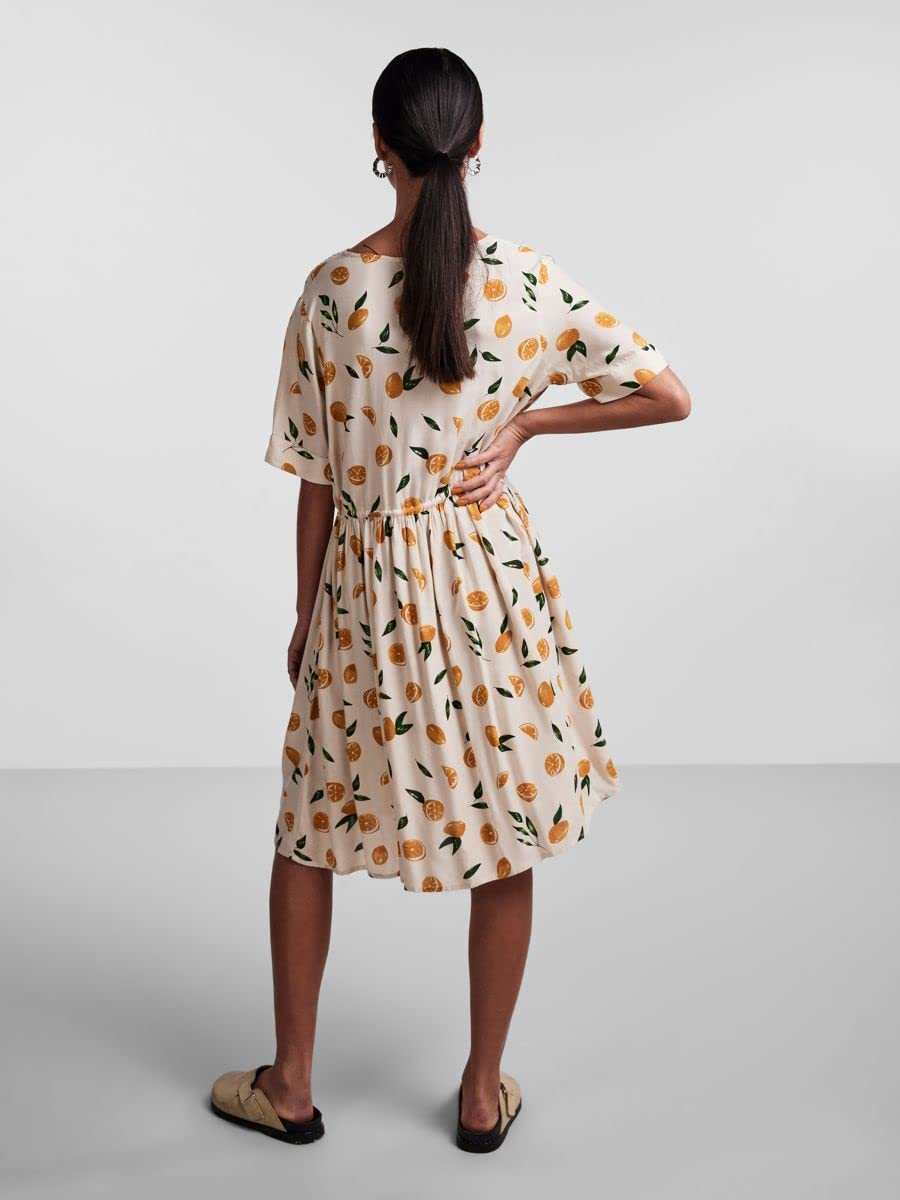 Pieces Pcnya SS Dress BF vestito donna taglia S limone