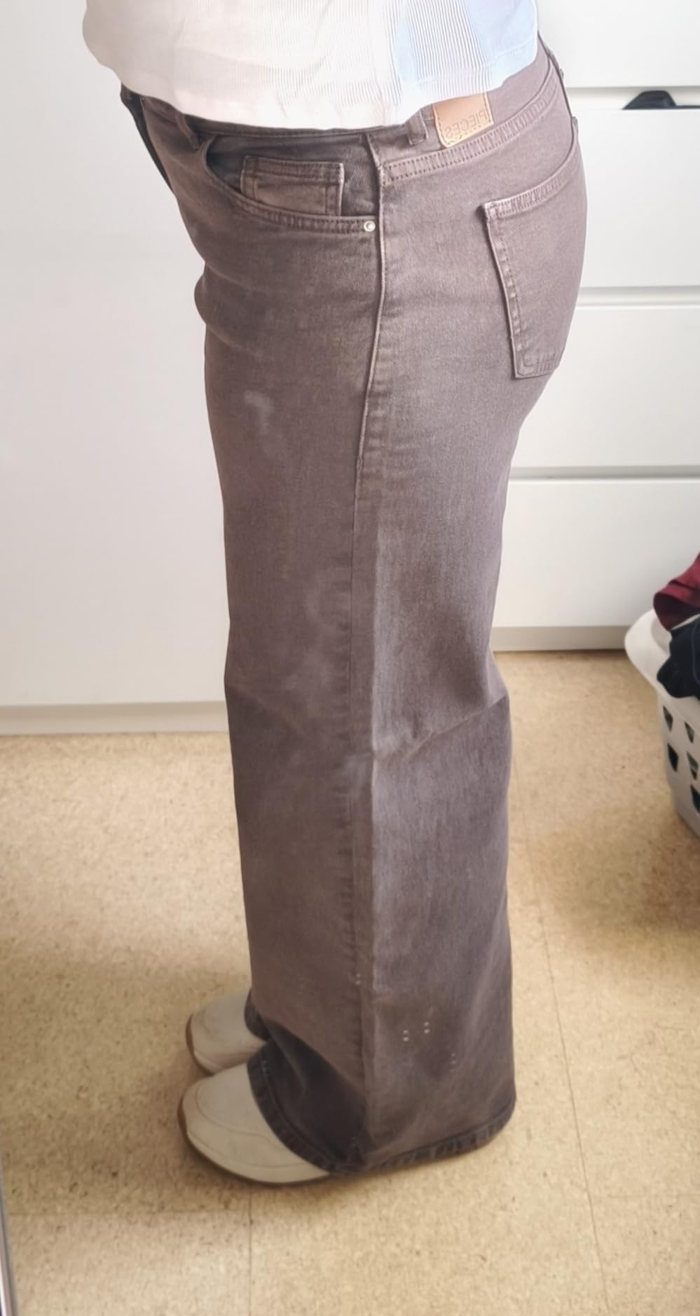 Pieces Pcselma LW Wide jeans donna 30W/30L gamba larga