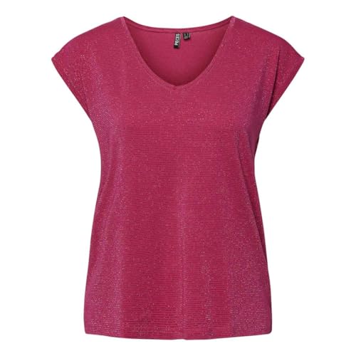 Pieces Pcbillo Glitter maglietta XS cerise lurex manica corta