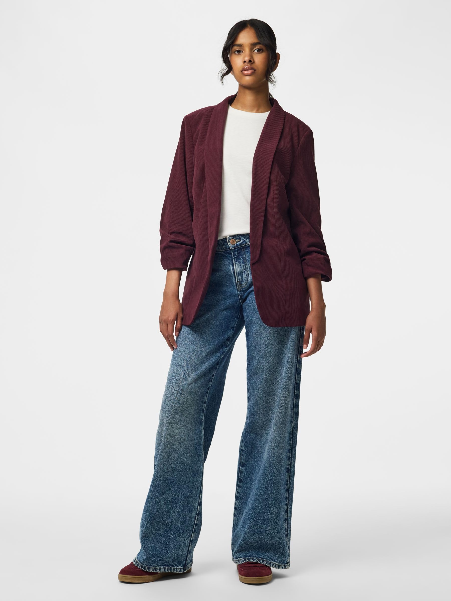 Pieces Pcbosella 3/4 Corduroy Blazer donna velluto