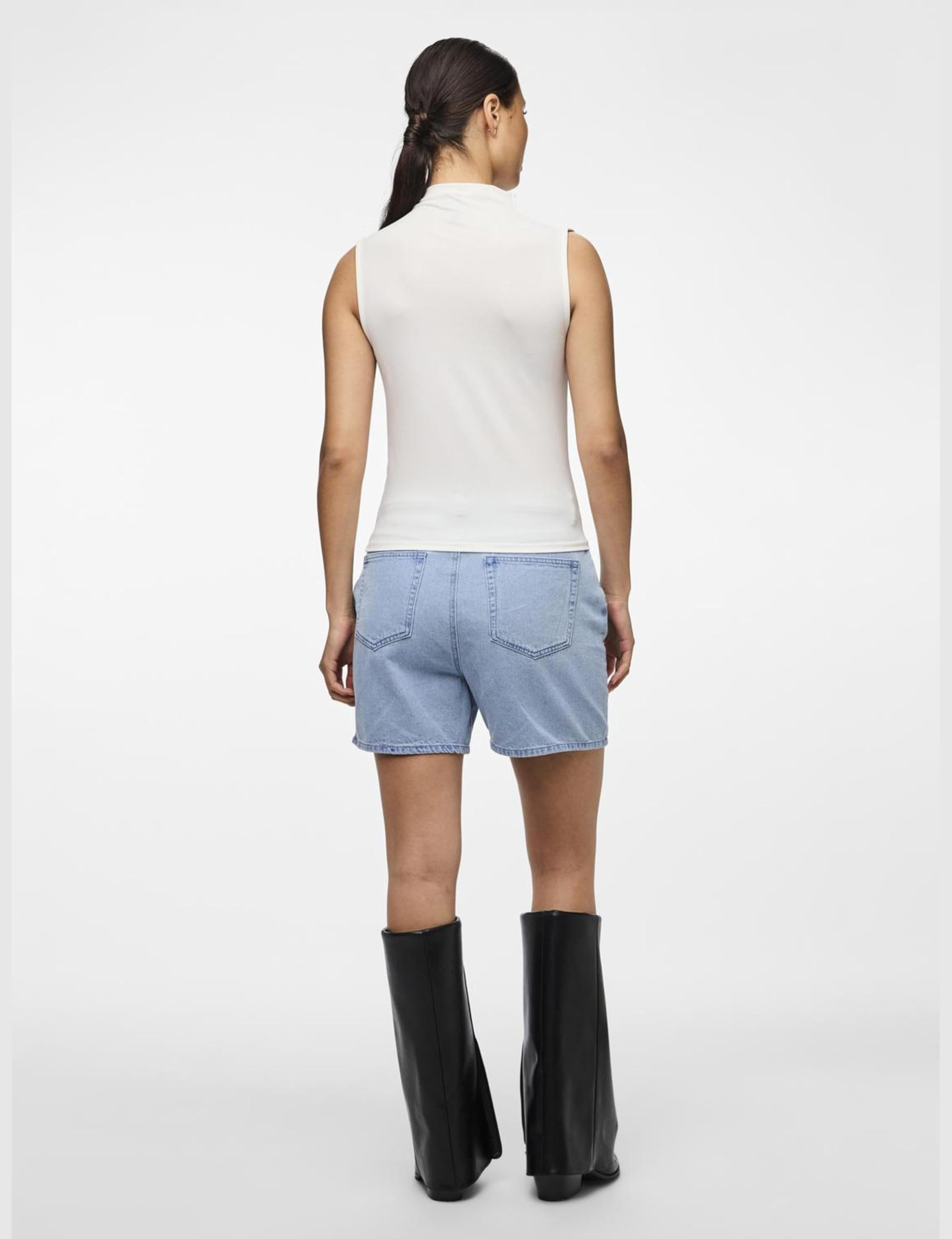PIECES Pcmadison Draped top smanicato M cotone