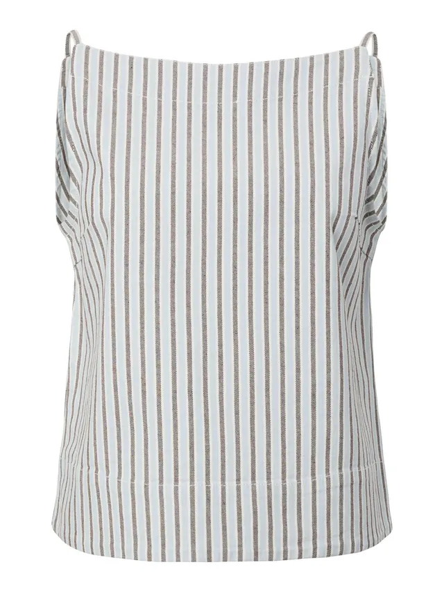 Pieces Pcbillo top denim donna cotone comodo