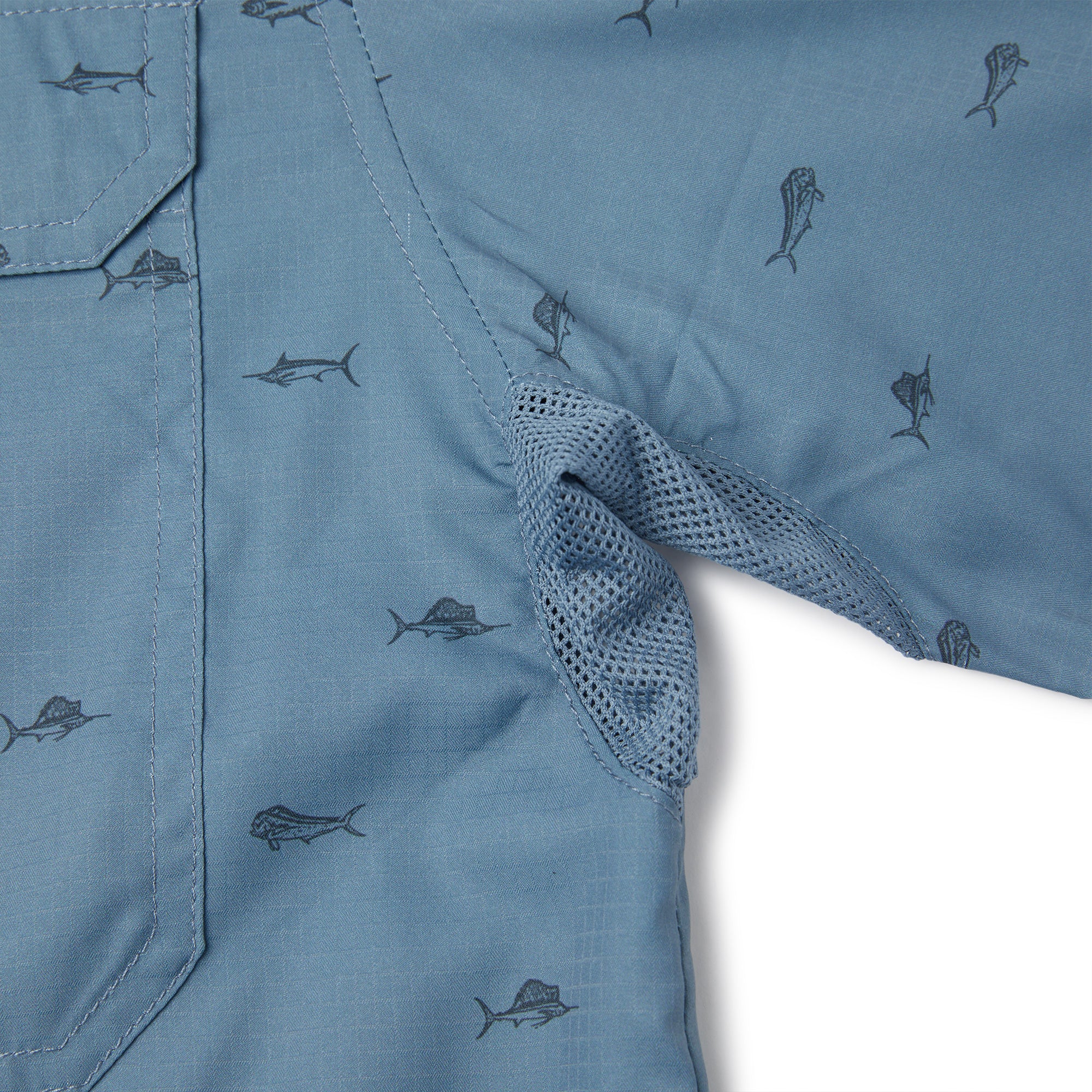 Pelagic Keys Tiny Fish camicia pesca uomo petrolio UPF 50+
