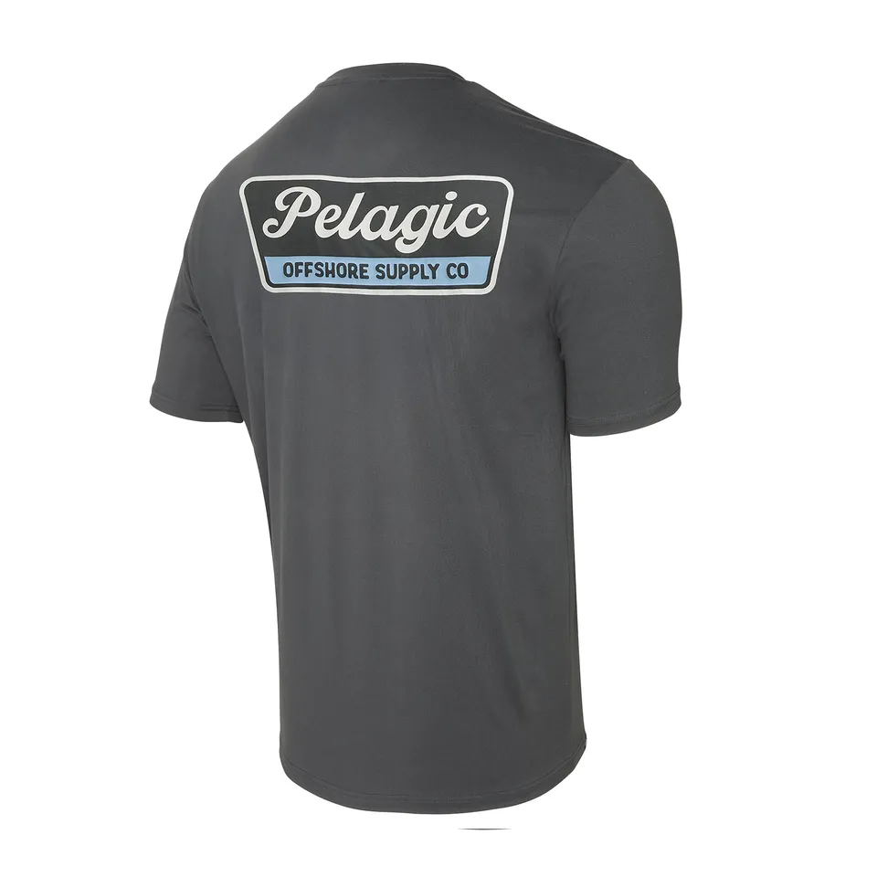 Pelagic Freespool Dockline t-shirt nera manica corta UPF 50+