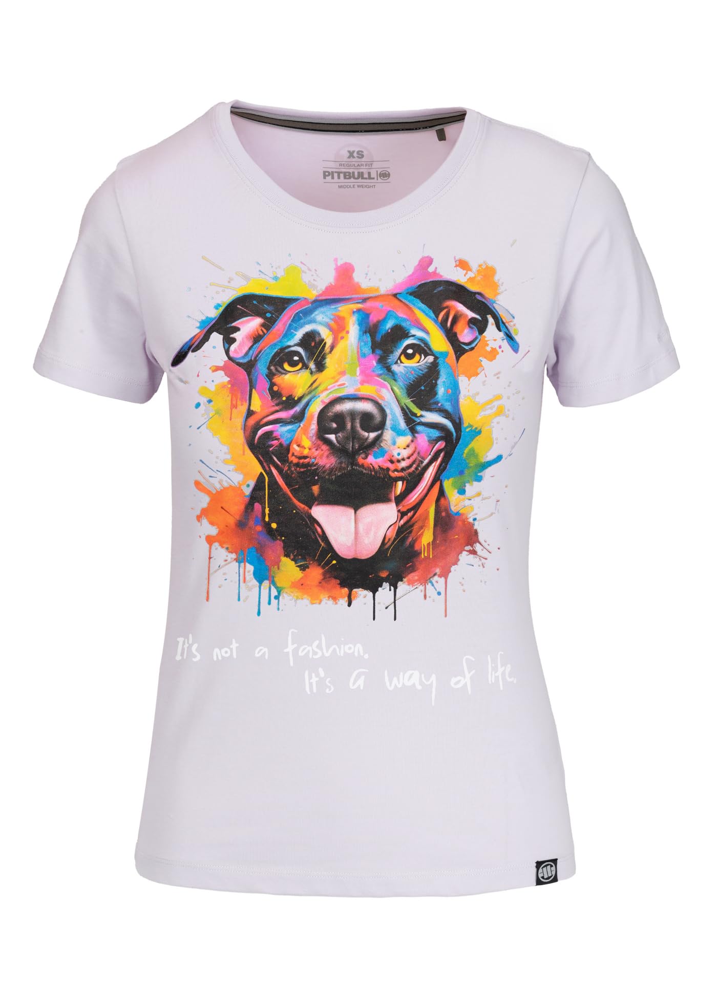 Pitbull West Coast Watercolor t-shirt donna cotone lilla slim