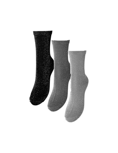 Pieces Pcshirley calzini donna glitter grigio 3 paia