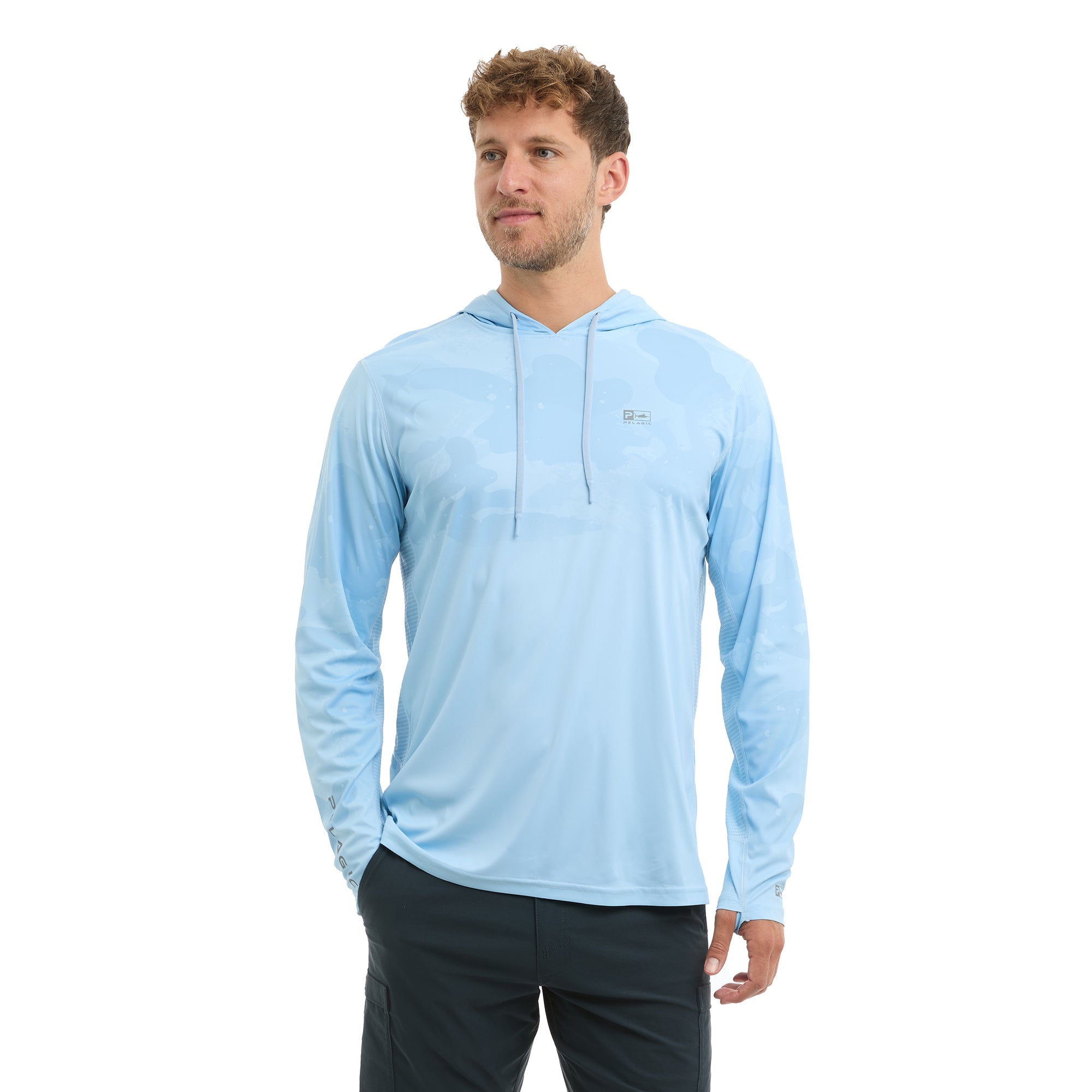 Pelagic Vaportek maglia pesca uomo light blue UPF 50+